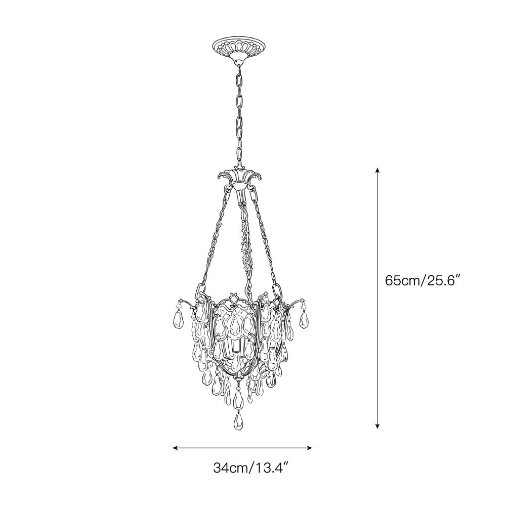 The Filegray Chandelier illuminated, casting a warm and elegant glow.