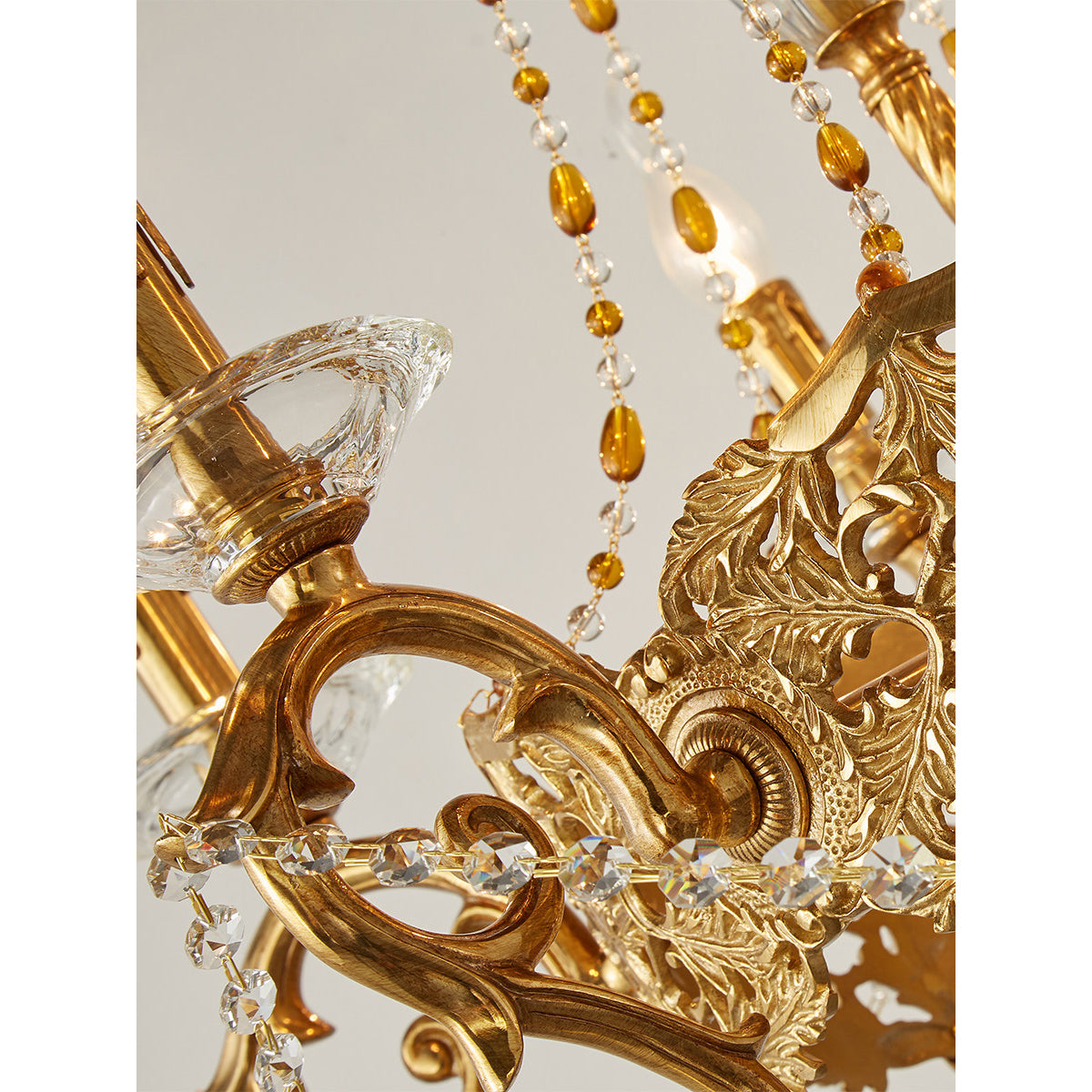 Full view of the Filmore Chandelier with its complete hanging assembly.