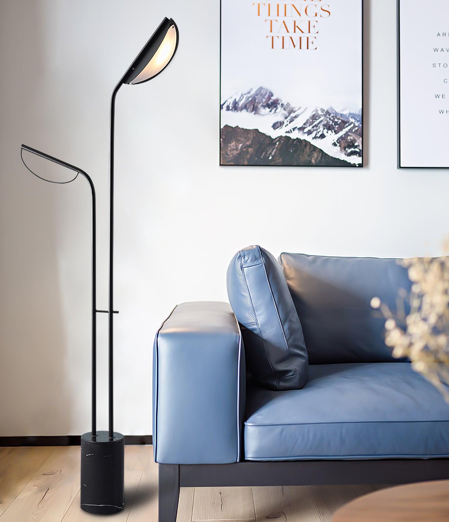 Lumen Minimalist Marble Floor Lamp-Neutral Decor
