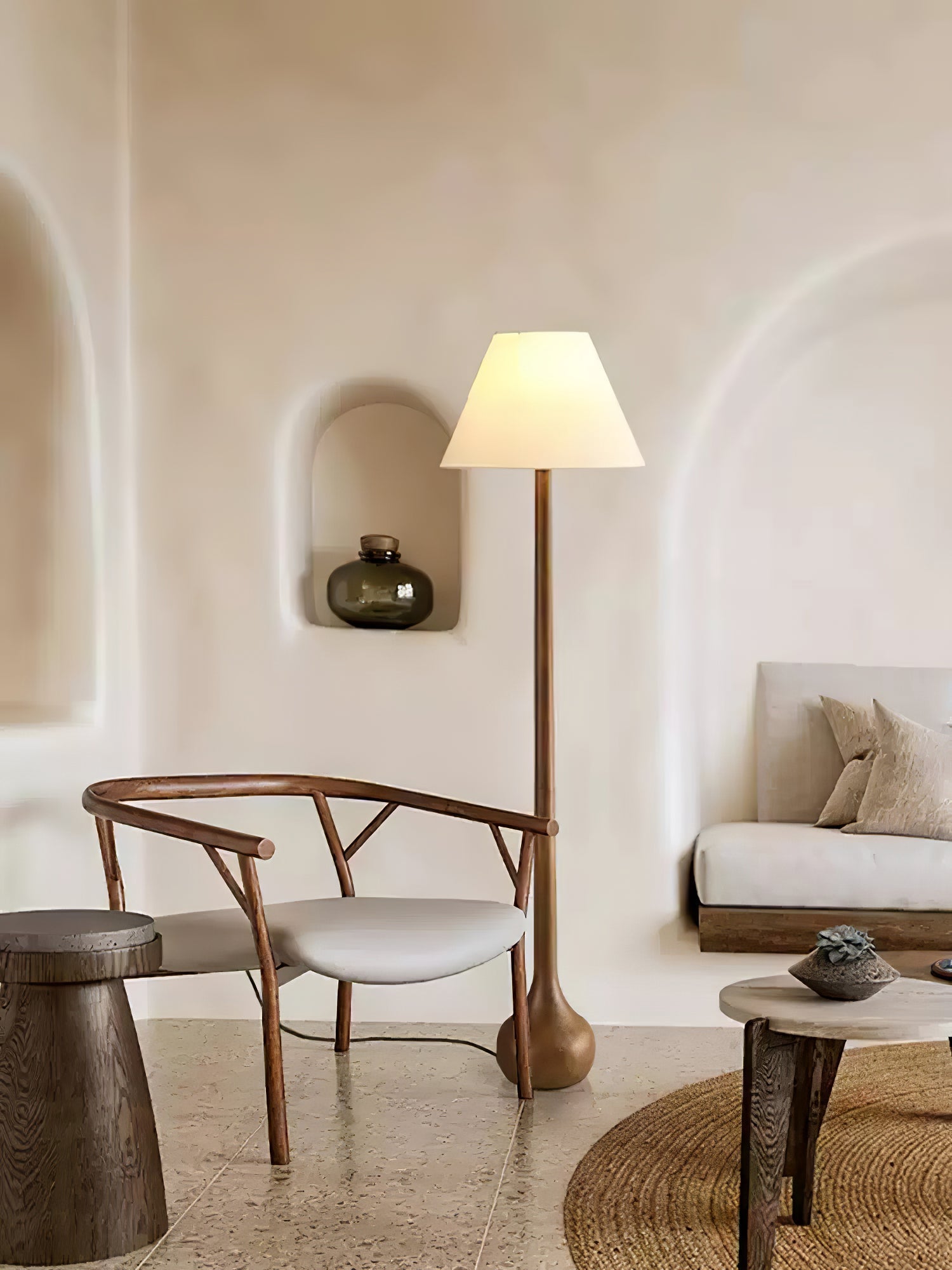 Zeraeos Organic Wooden Floor Lamp-Neutral Decor