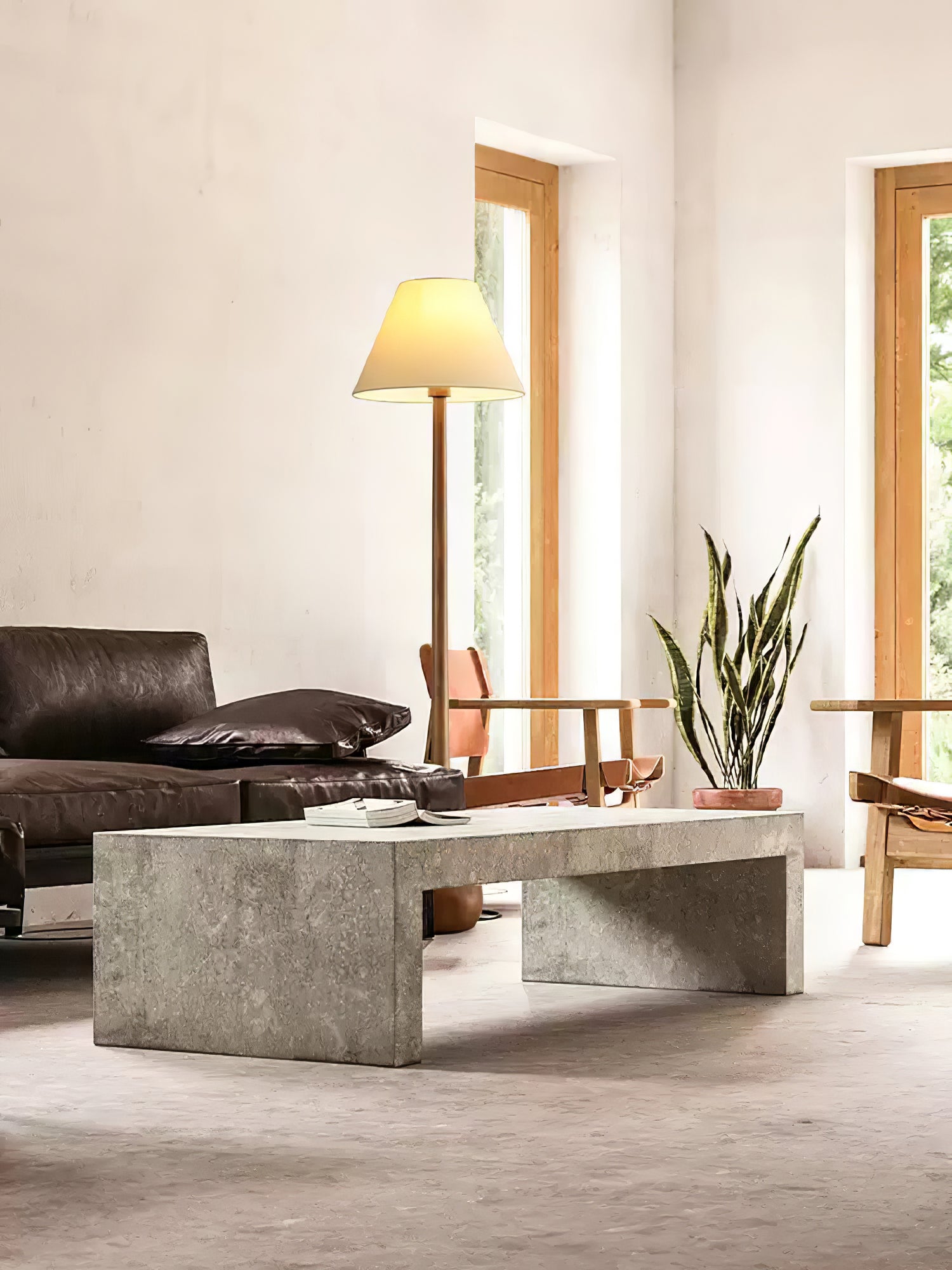Zeraeos Organic Wooden Floor Lamp-Neutral Decor