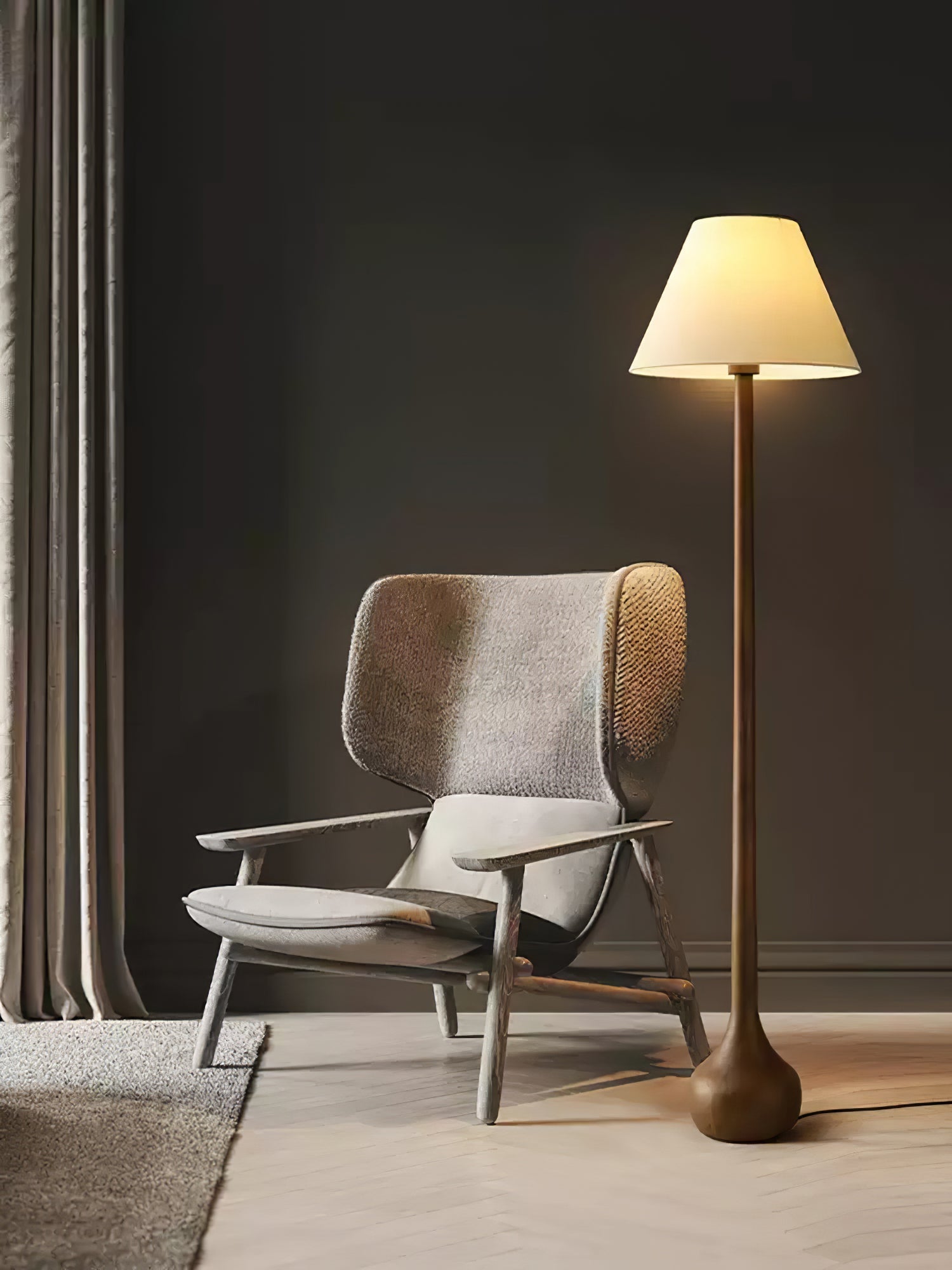 Zeraeos Organic Wooden Floor Lamp-Neutral Decor