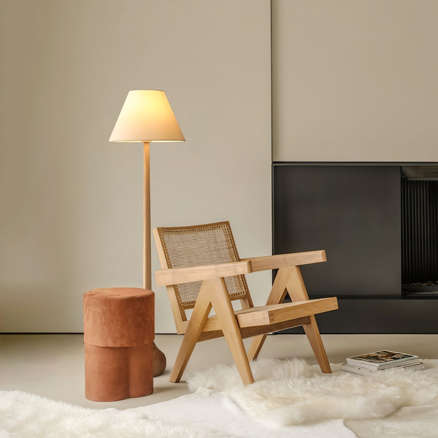 Zeraeos Organic Wooden Floor Lamp-Neutral Decor