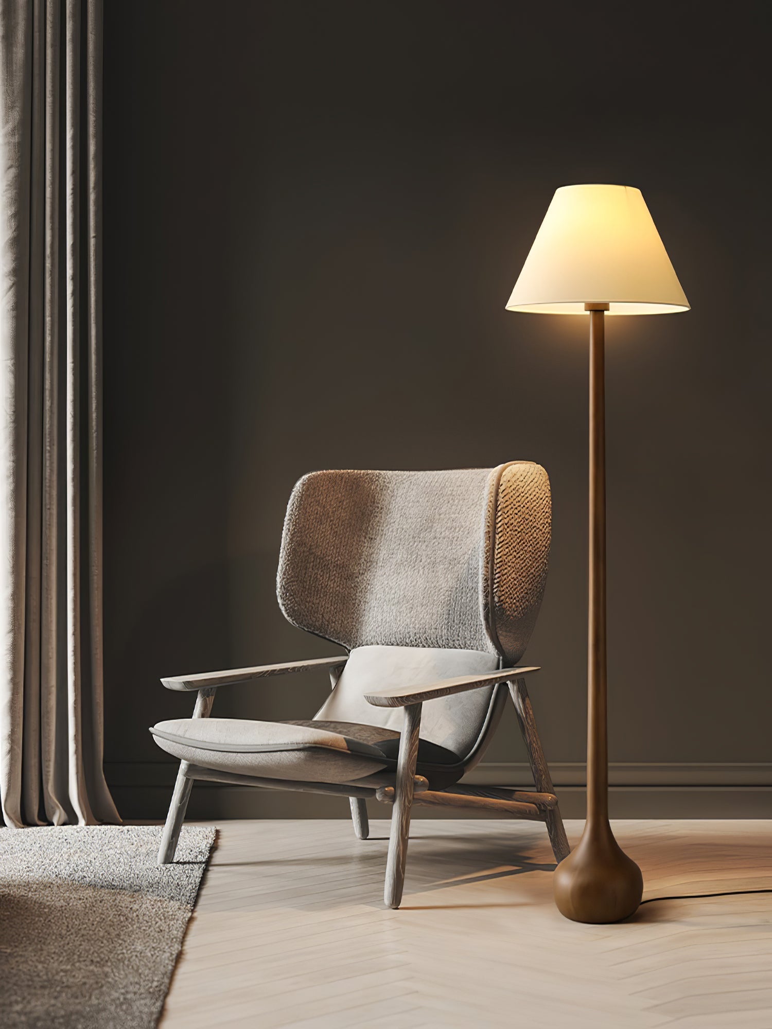 Zeraeos Organic Wooden Floor Lamp-Neutral Decor