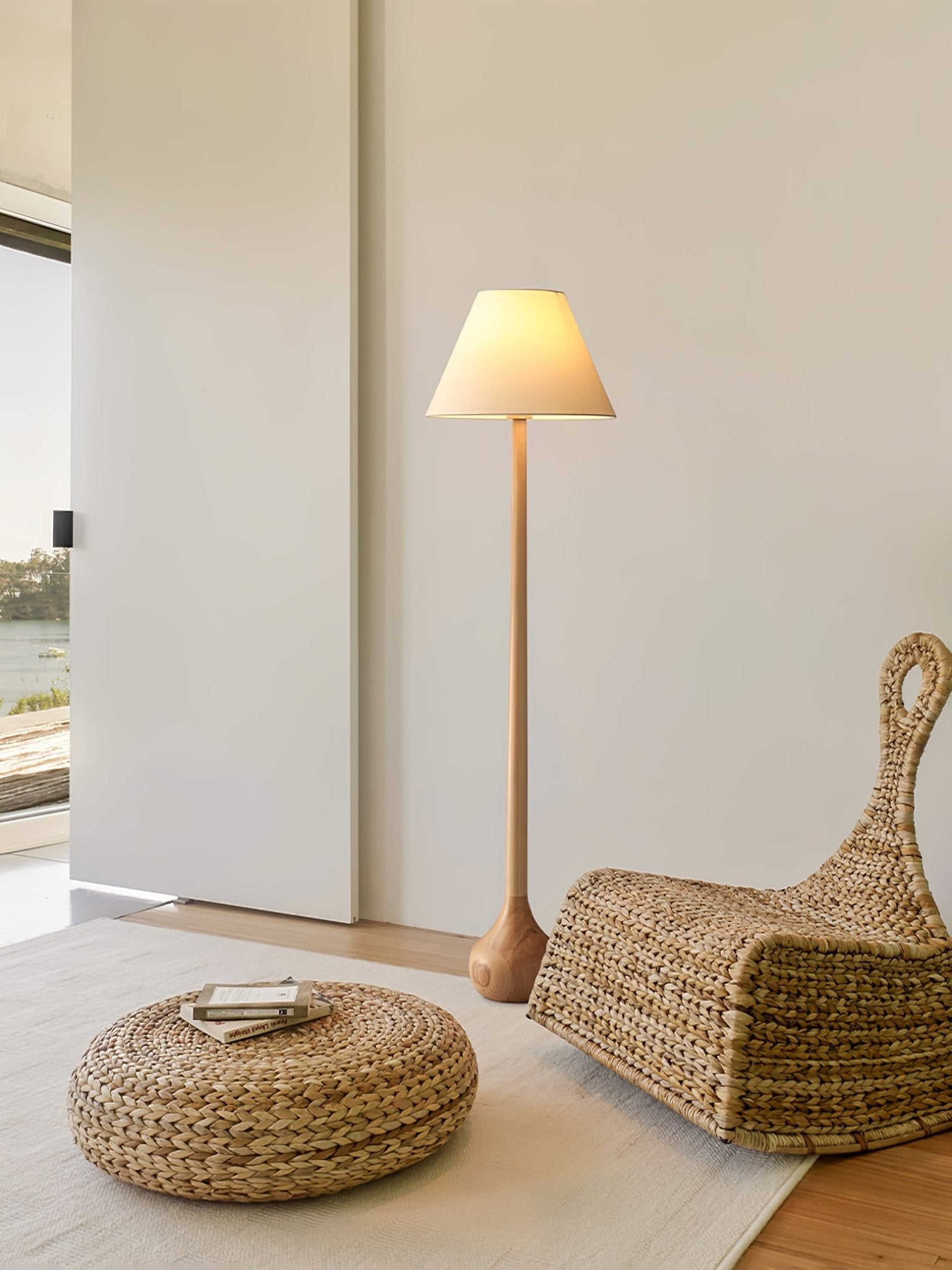 Zeraeos Organic Wooden Floor Lamp-Neutral Decor
