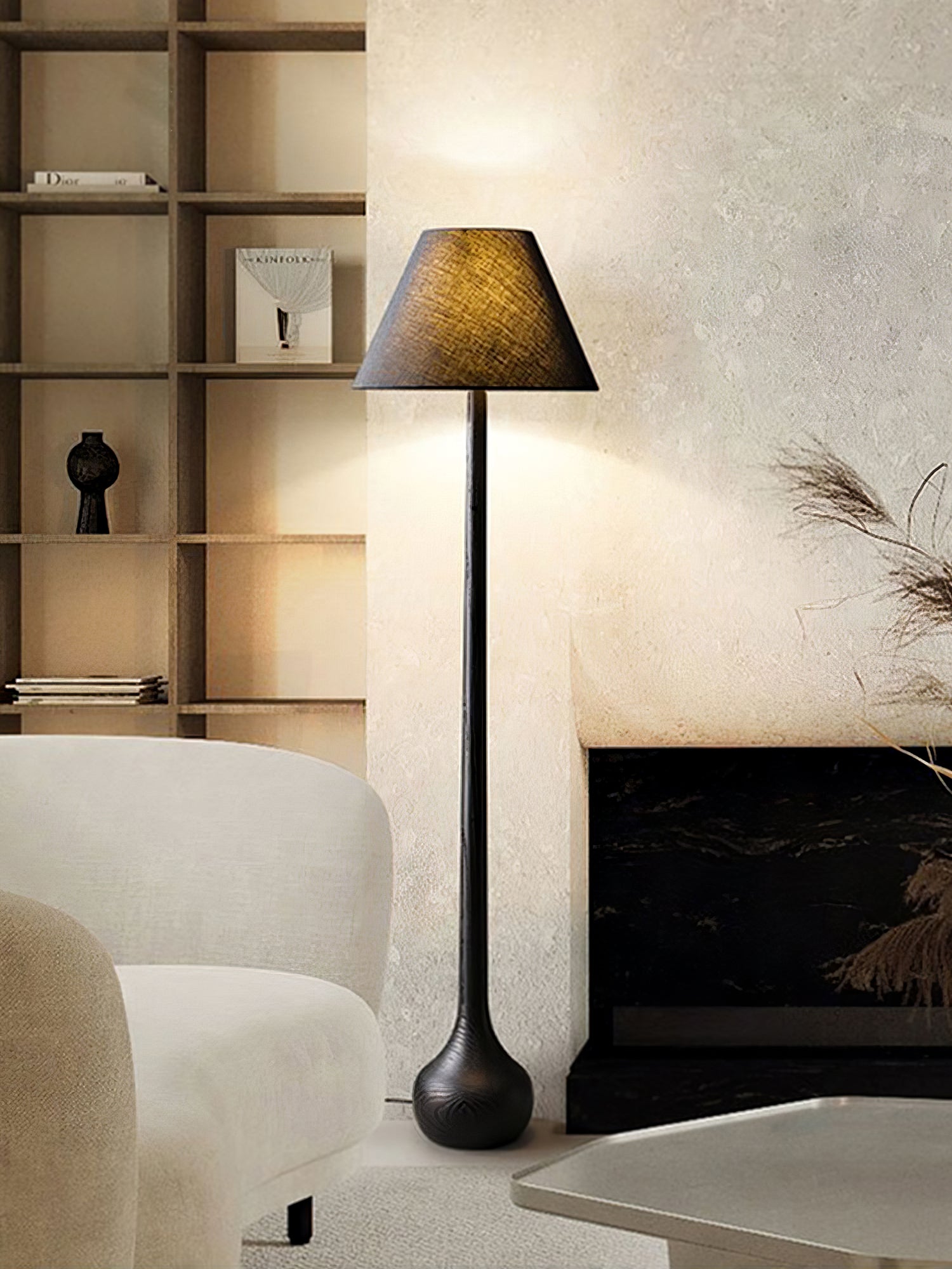 Zeraeos Organic Wooden Floor Lamp-Neutral Decor