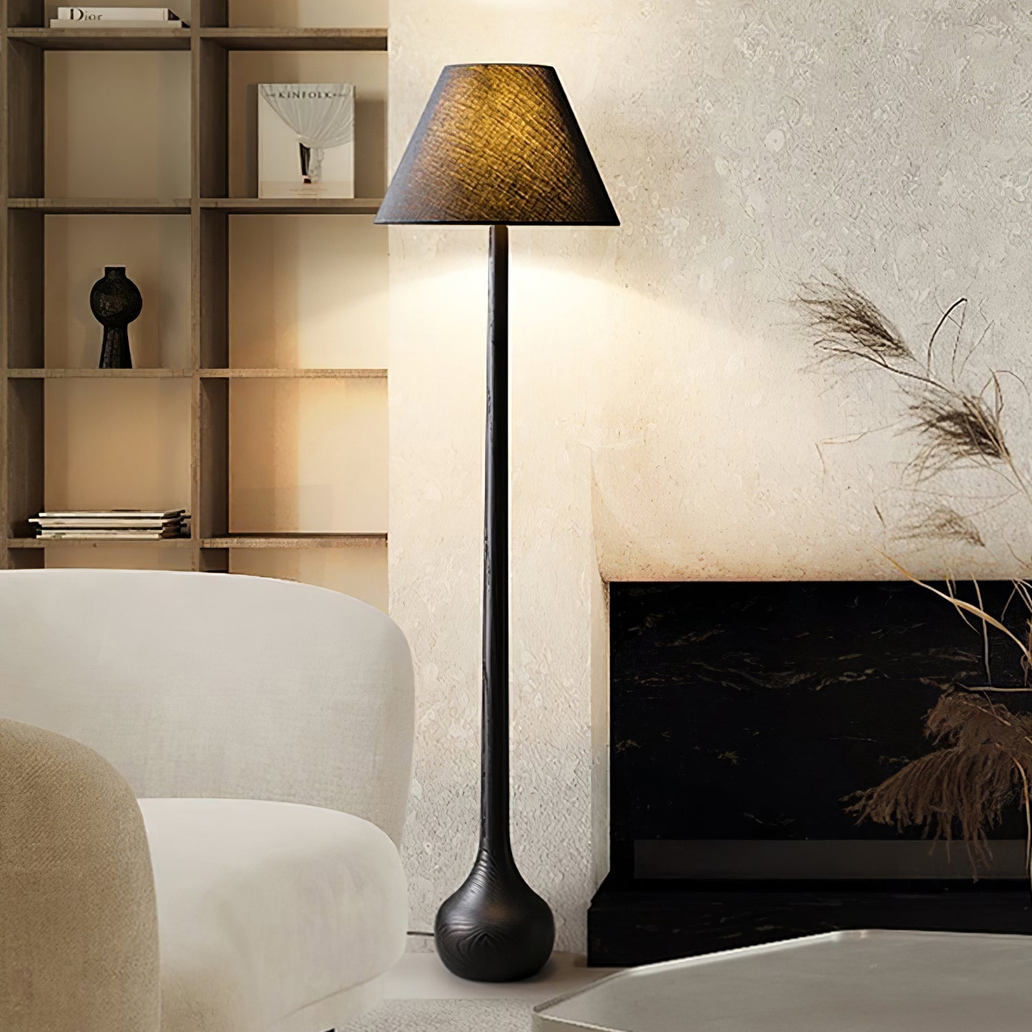 Zeraeos Organic Wooden Floor Lamp-Neutral Decor