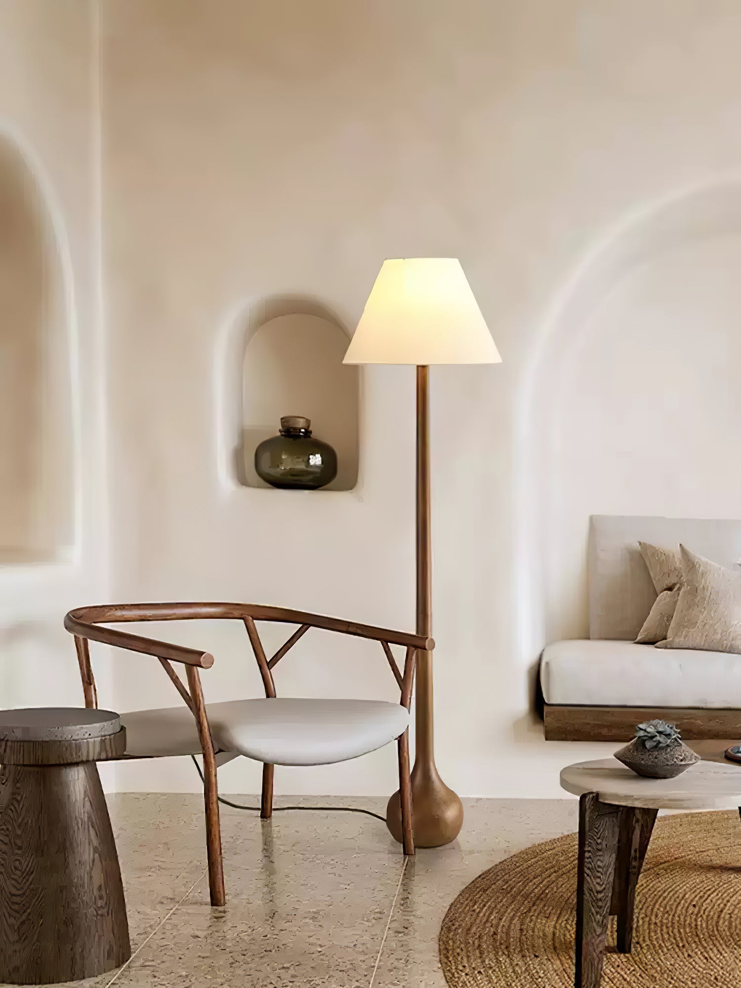 Zeraeos Organic Wooden Floor Lamp-Neutral Decor