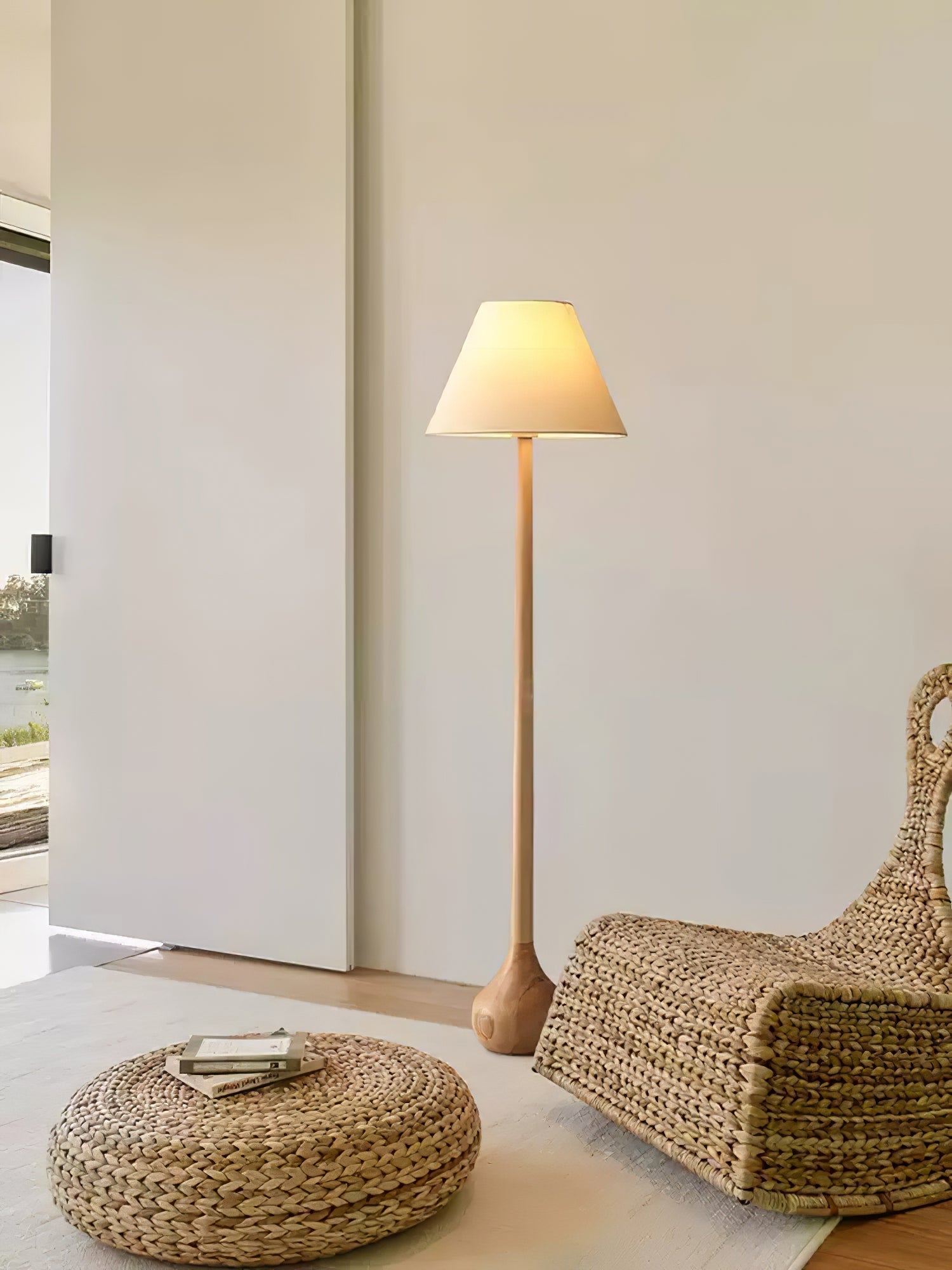 Zeraeos Organic Wooden Floor Lamp-Neutral Decor
