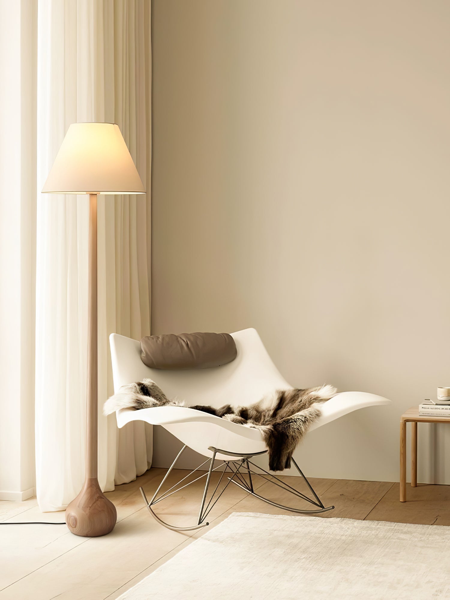 Zeraeos Organic Wooden Floor Lamp-Neutral Decor
