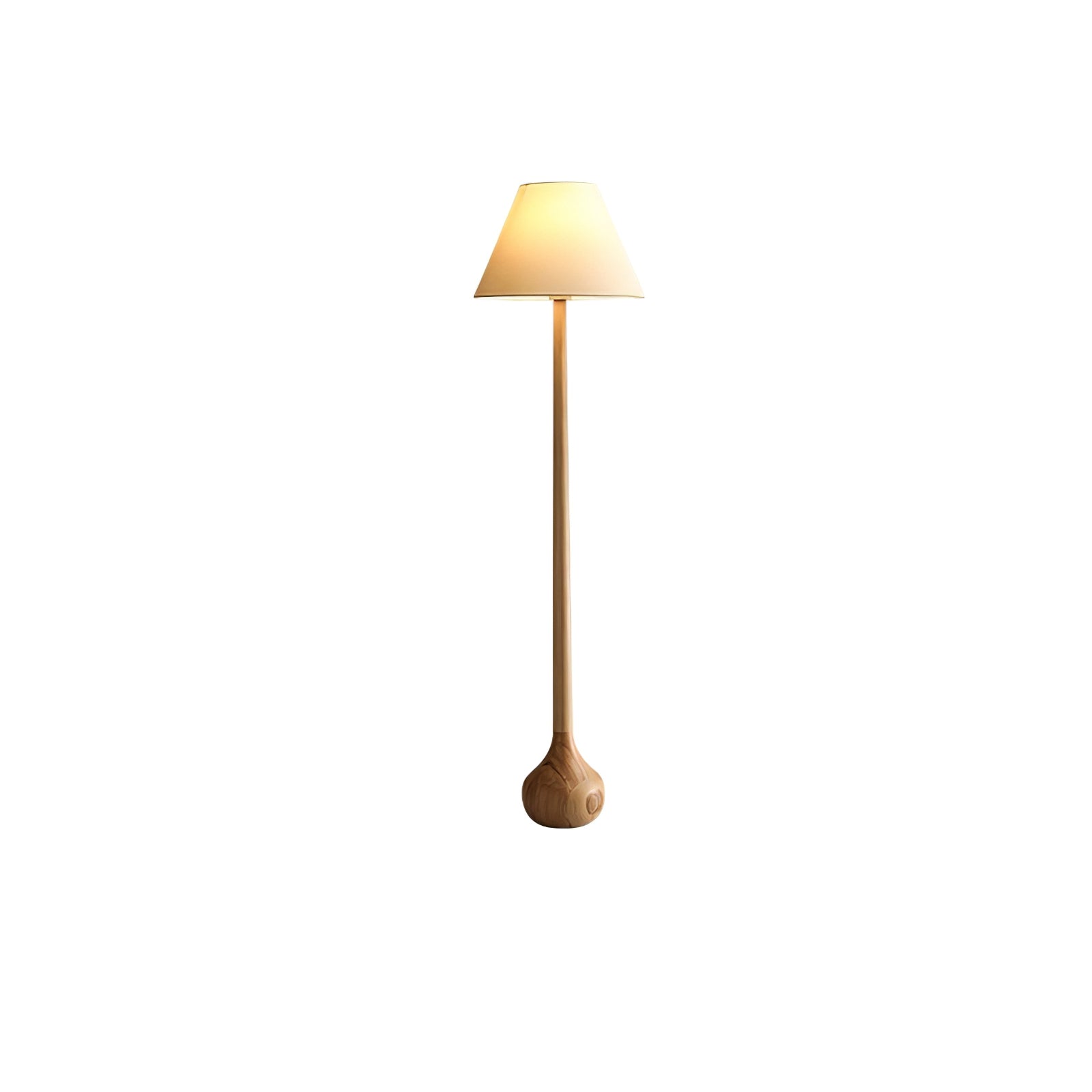Zeraeos Organic Wooden Floor Lamp-Neutral Decor