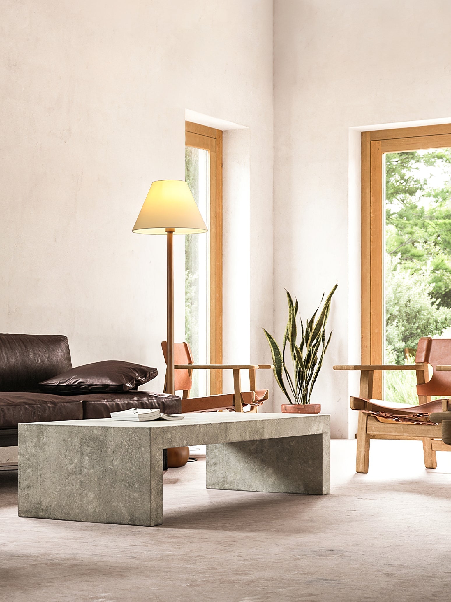Zeraeos Organic Wooden Floor Lamp-Neutral Decor