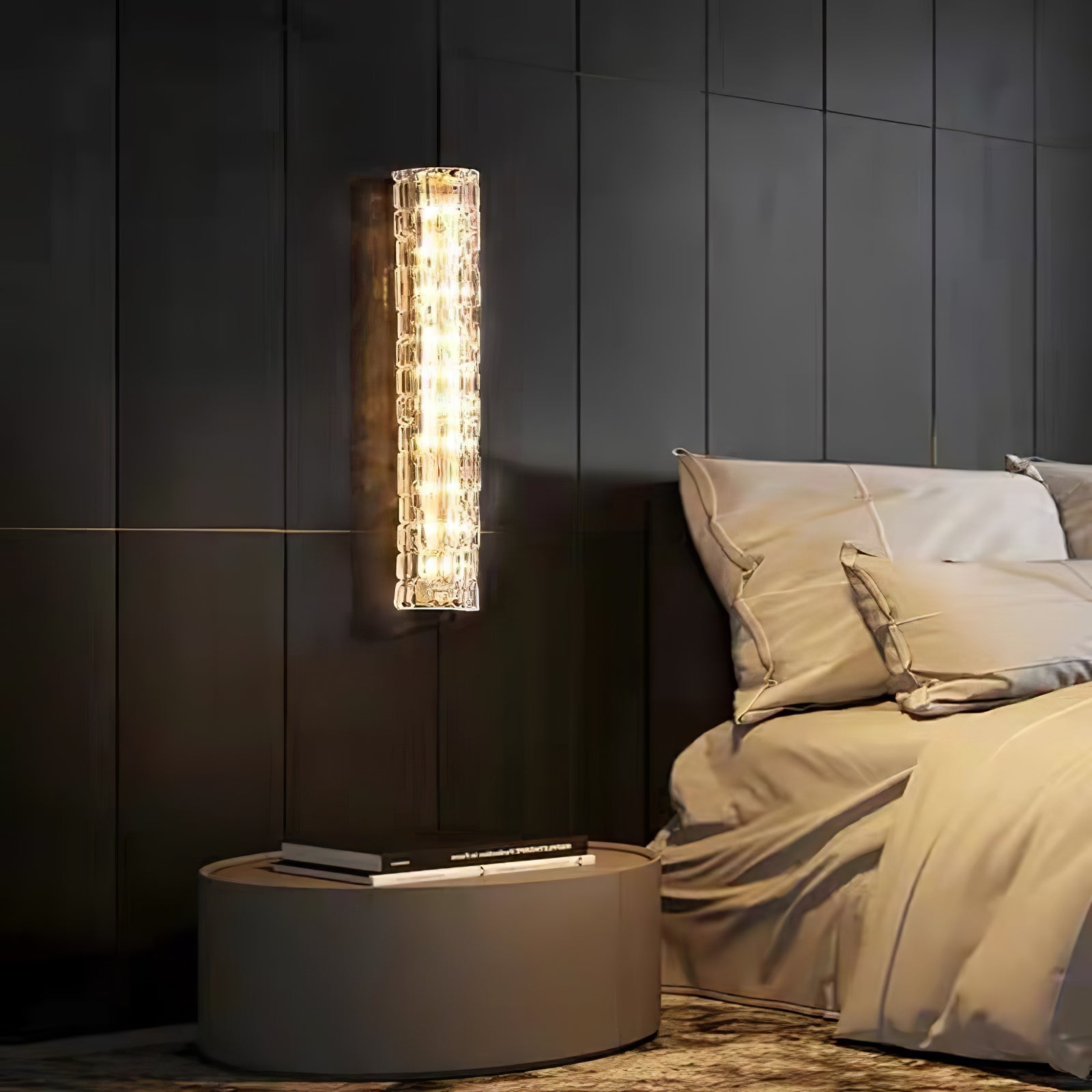Bexley Brass Glass Glam Wall Lamp-Neutral Decor