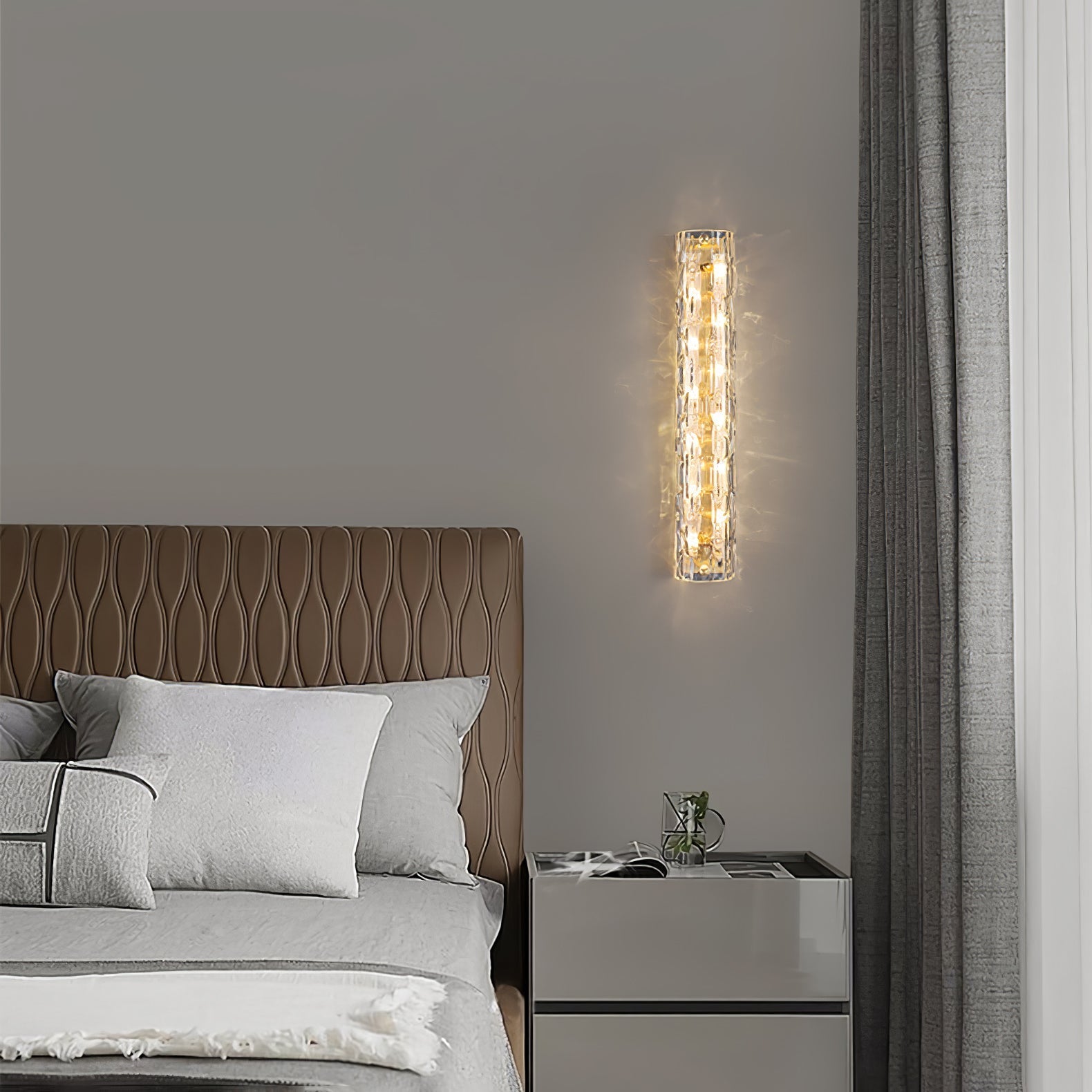Bexley Brass Glass Glam Wall Lamp-Neutral Decor