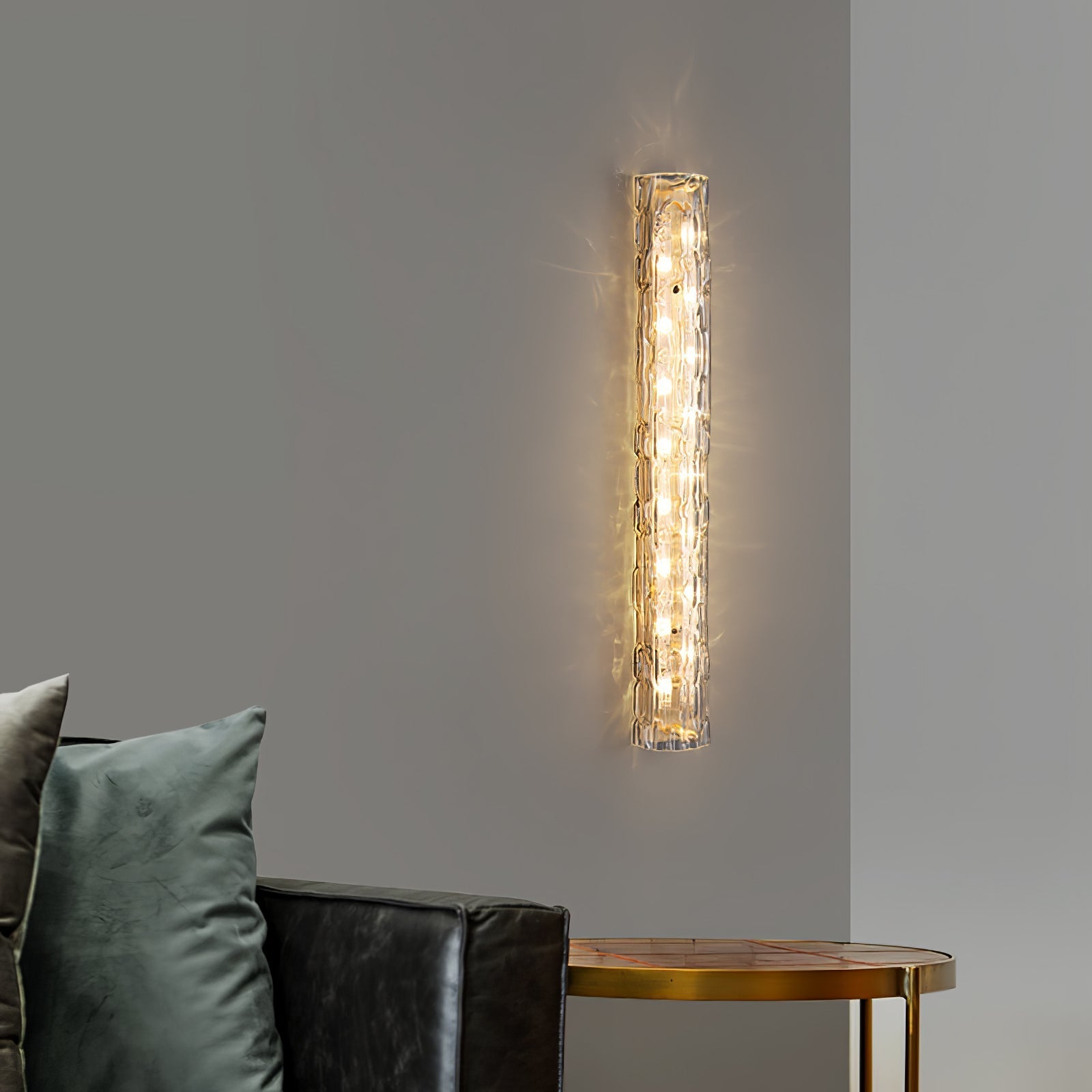 Bexley Brass Glass Glam Wall Lamp-Neutral Decor