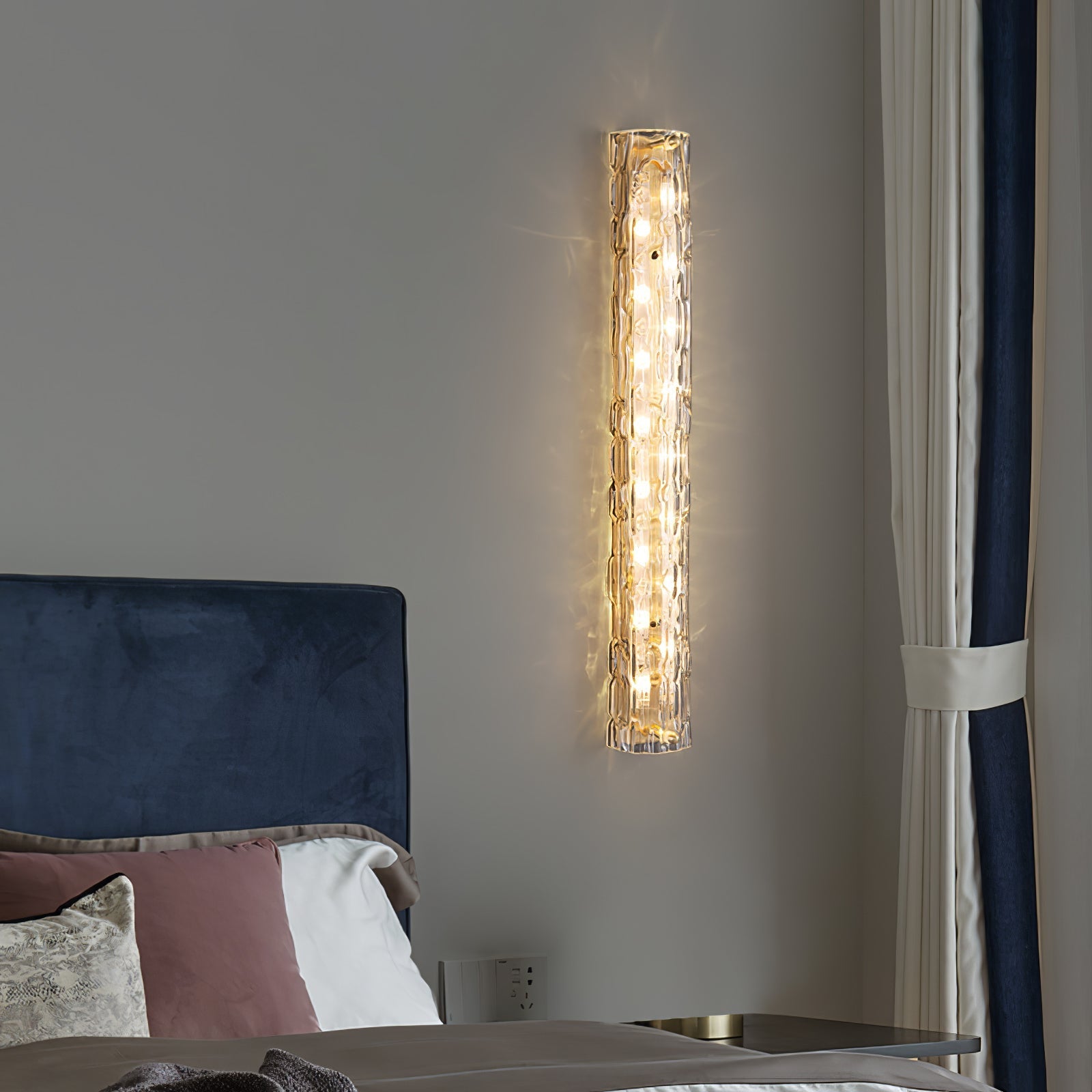 Bexley Brass Glass Glam Wall Lamp-Neutral Decor