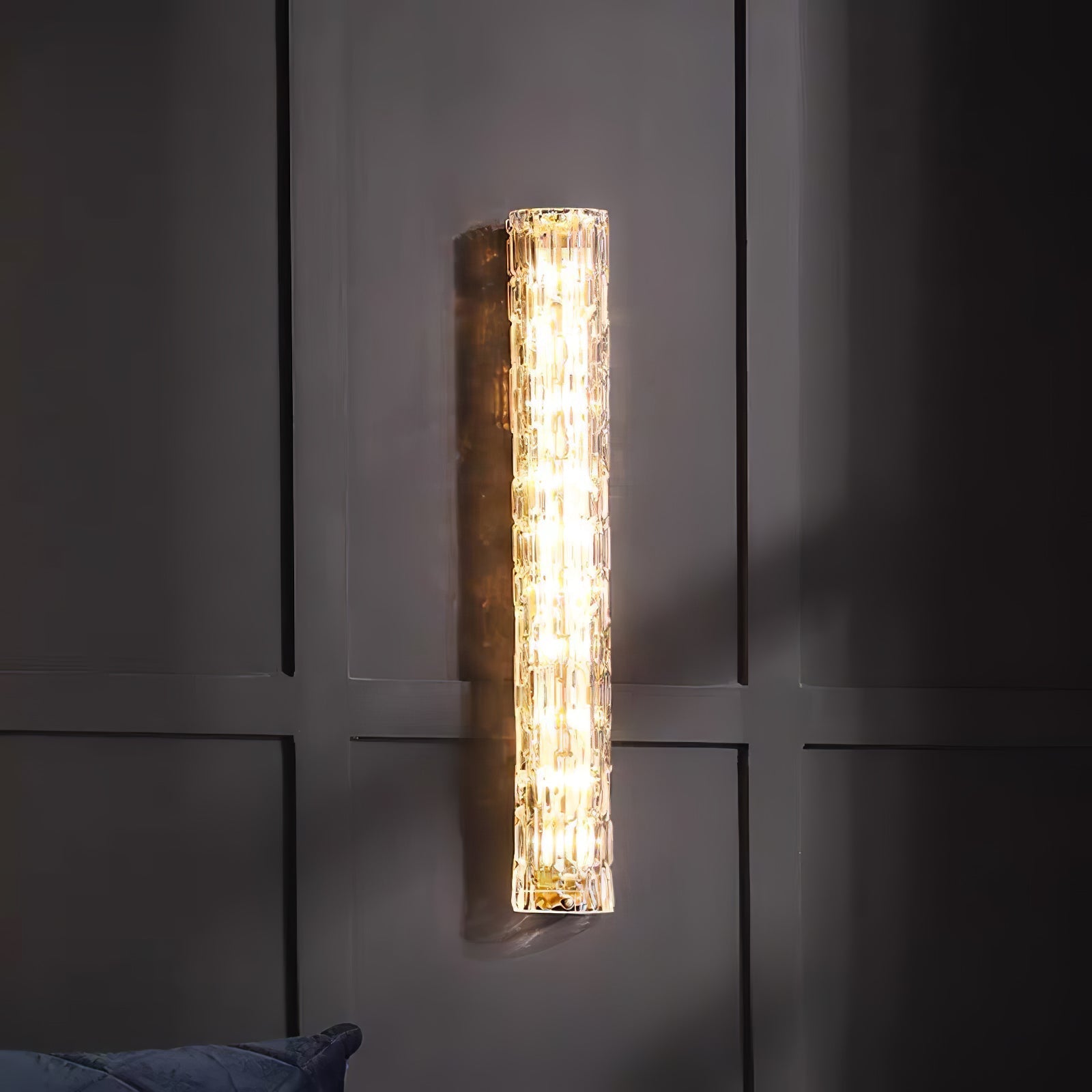 Bexley Brass Glass Glam Wall Lamp-Neutral Decor