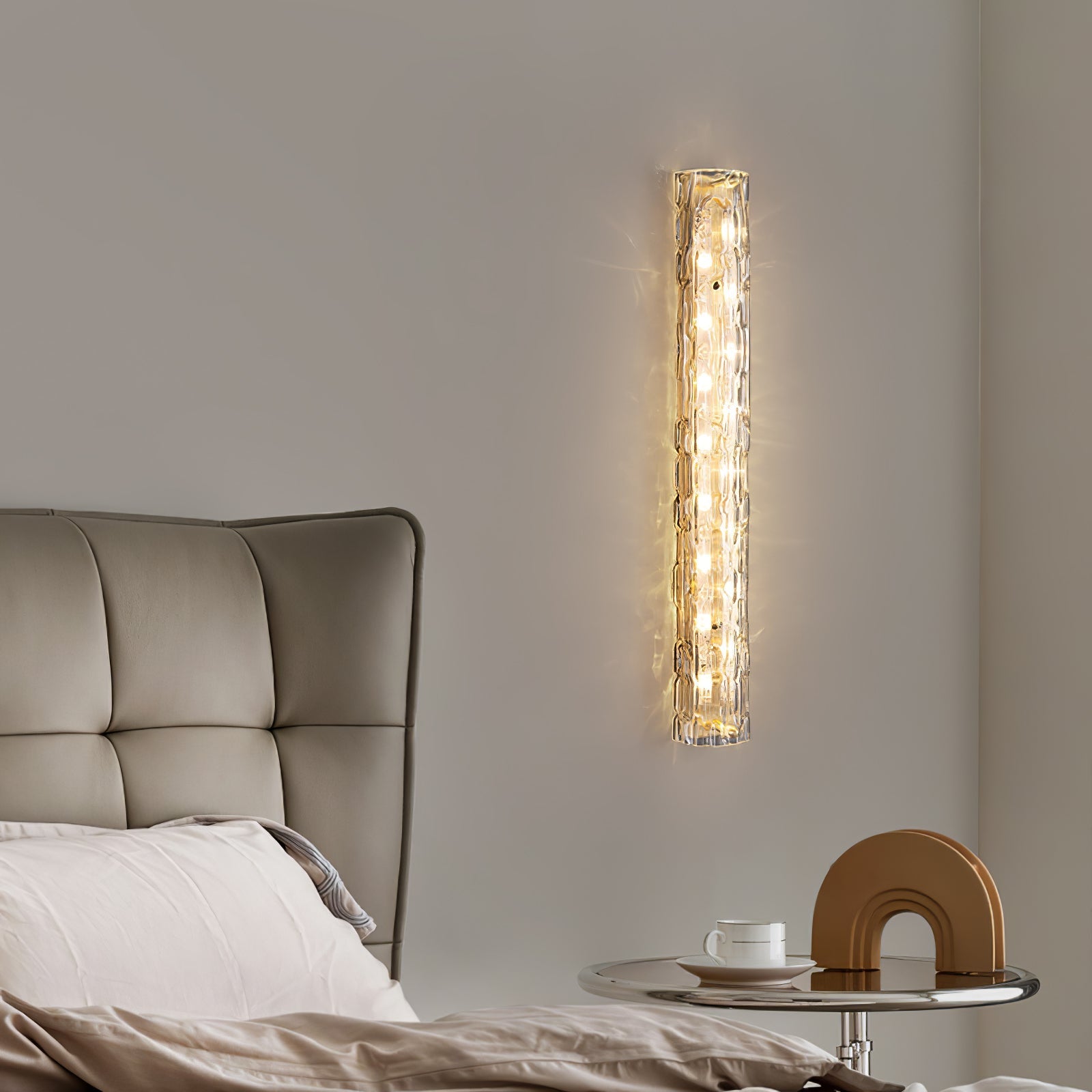 Bexley Brass Glass Glam Wall Lamp-Neutral Decor