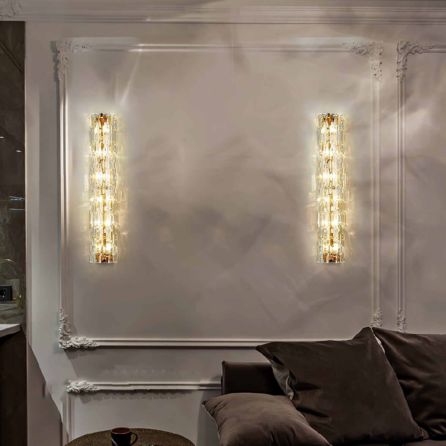 Bexley Brass Glass Glam Wall Lamp-Neutral Decor