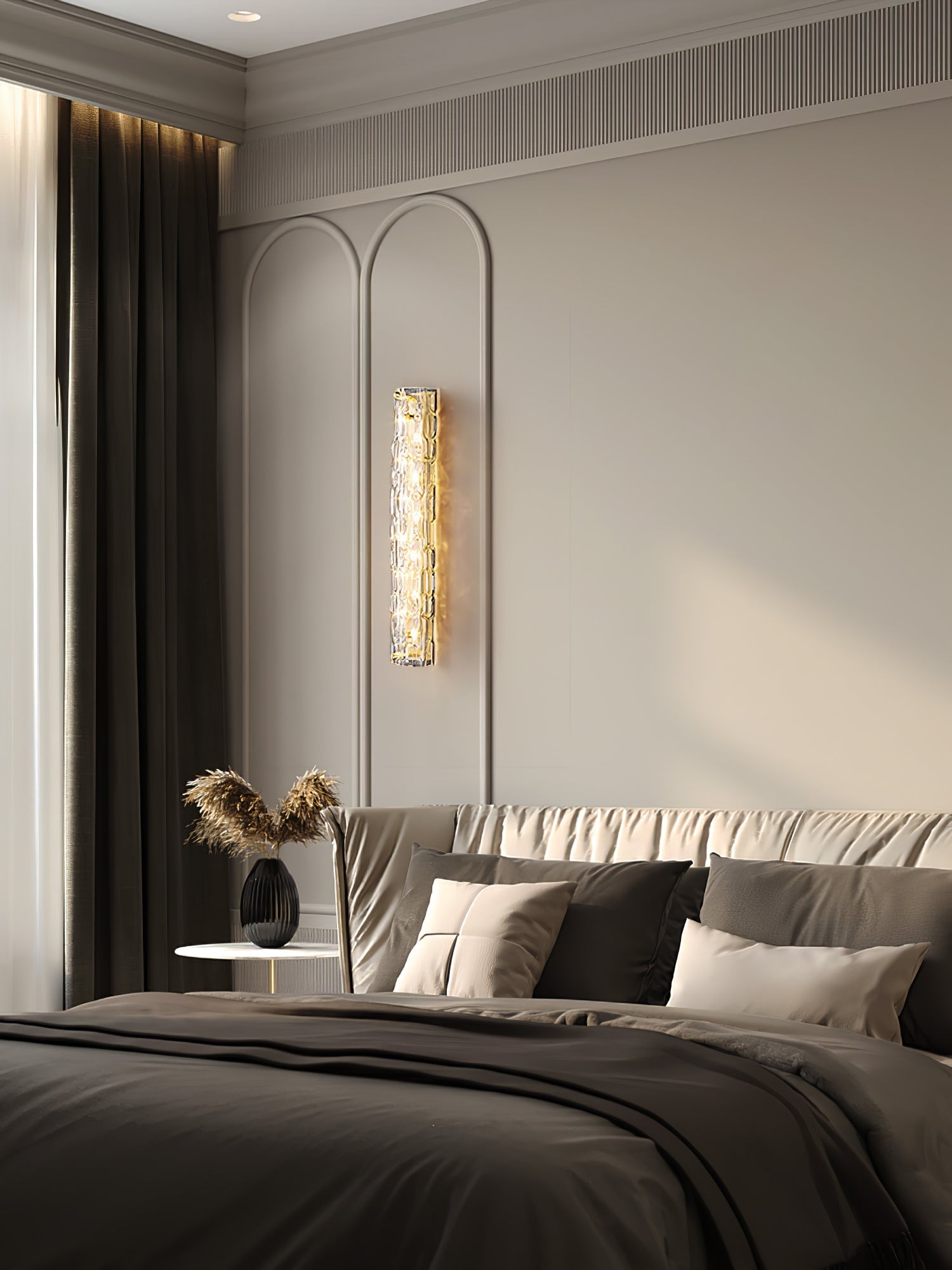 Bexley Brass Glass Glam Wall Lamp-Neutral Decor