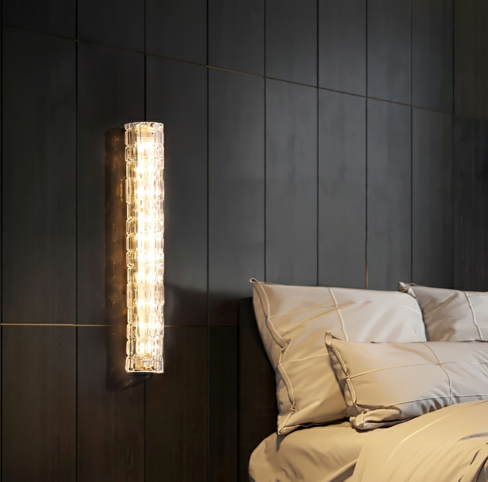 Bexley Brass Glass Glam Wall Lamp-Neutral Decor