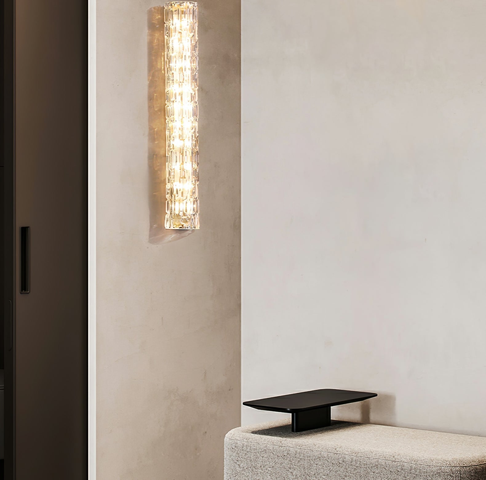 Bexley Brass Glass Glam Wall Lamp-Neutral Decor