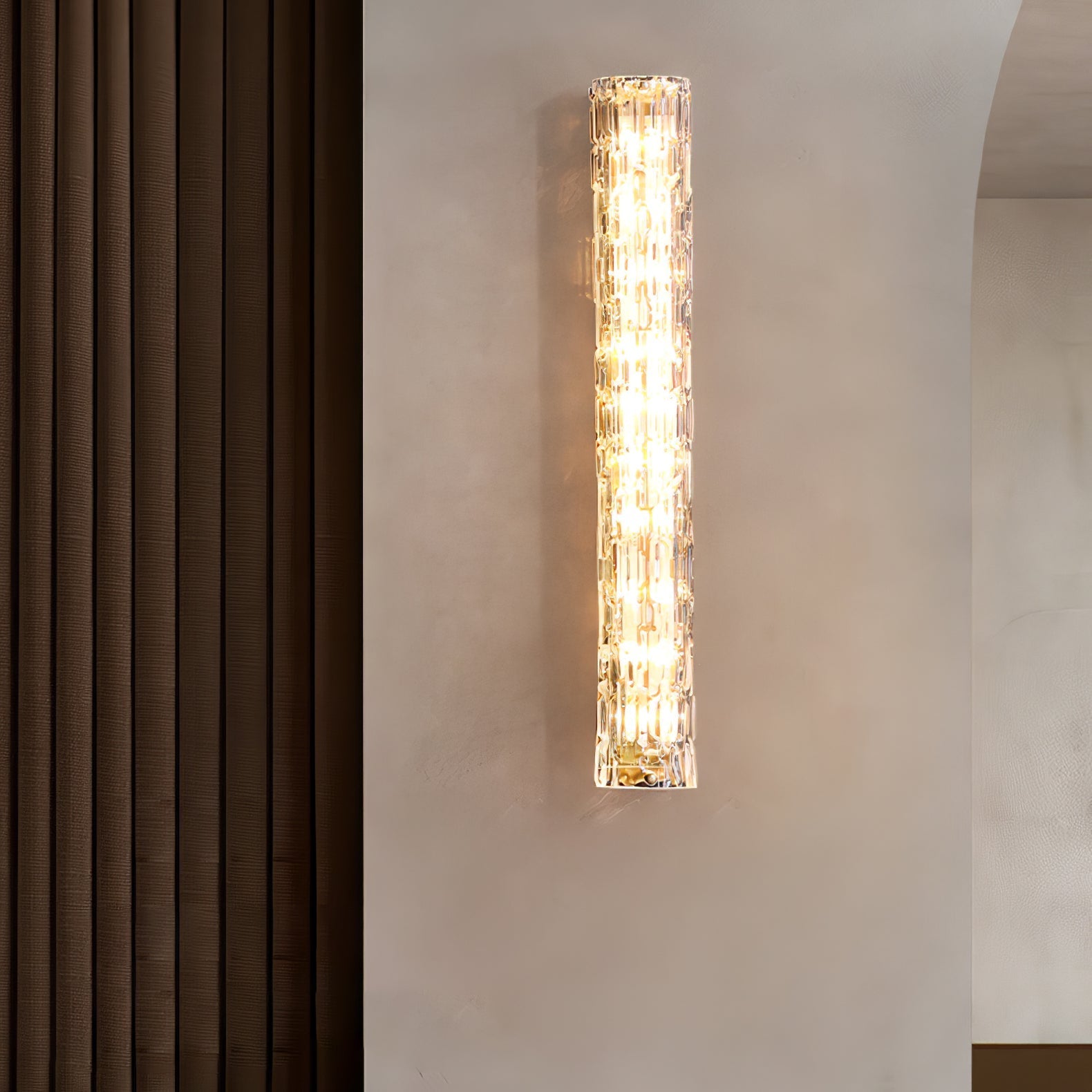 Bexley Brass Glass Glam Wall Lamp-Neutral Decor