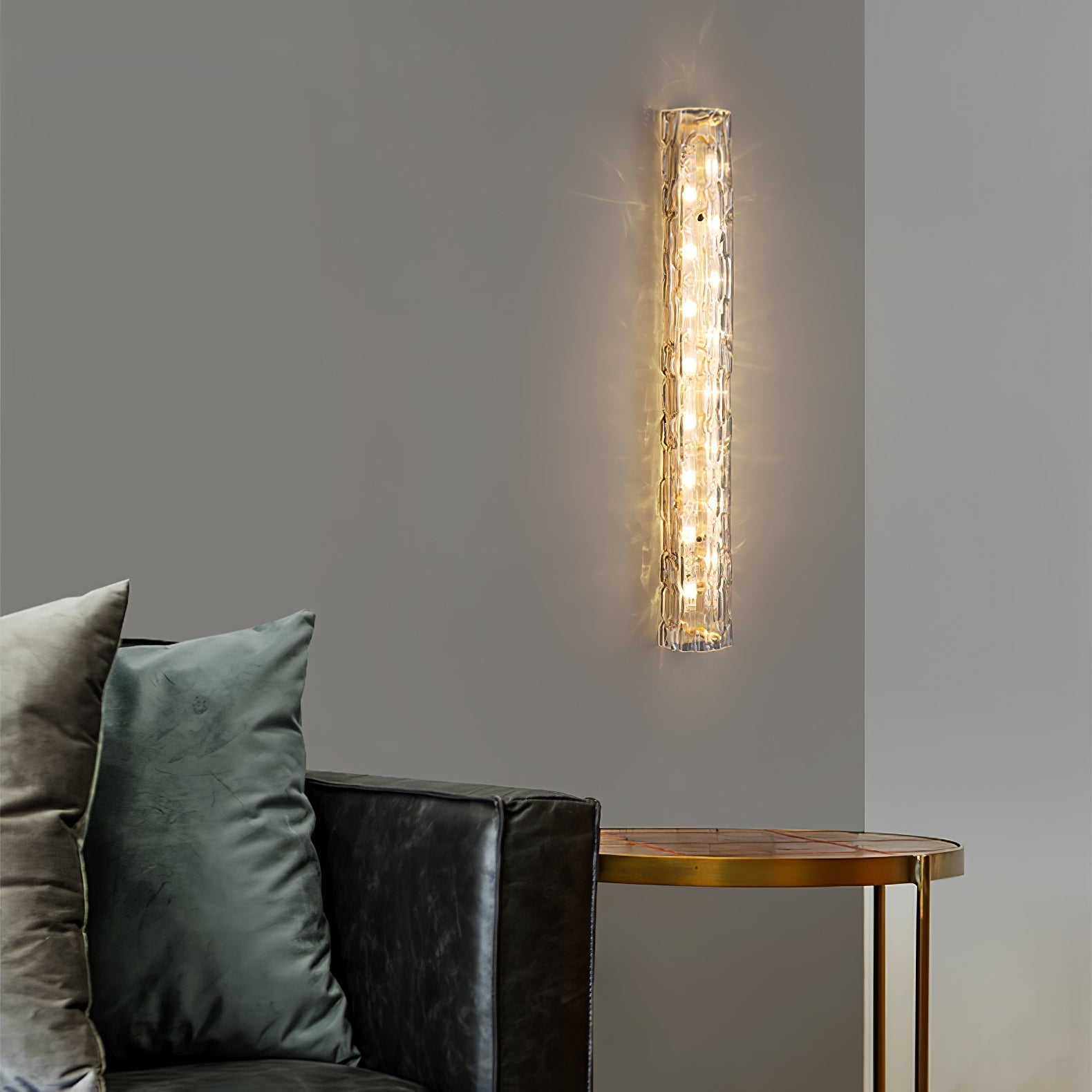 Bexley Brass Glass Glam Wall Lamp-Neutral Decor