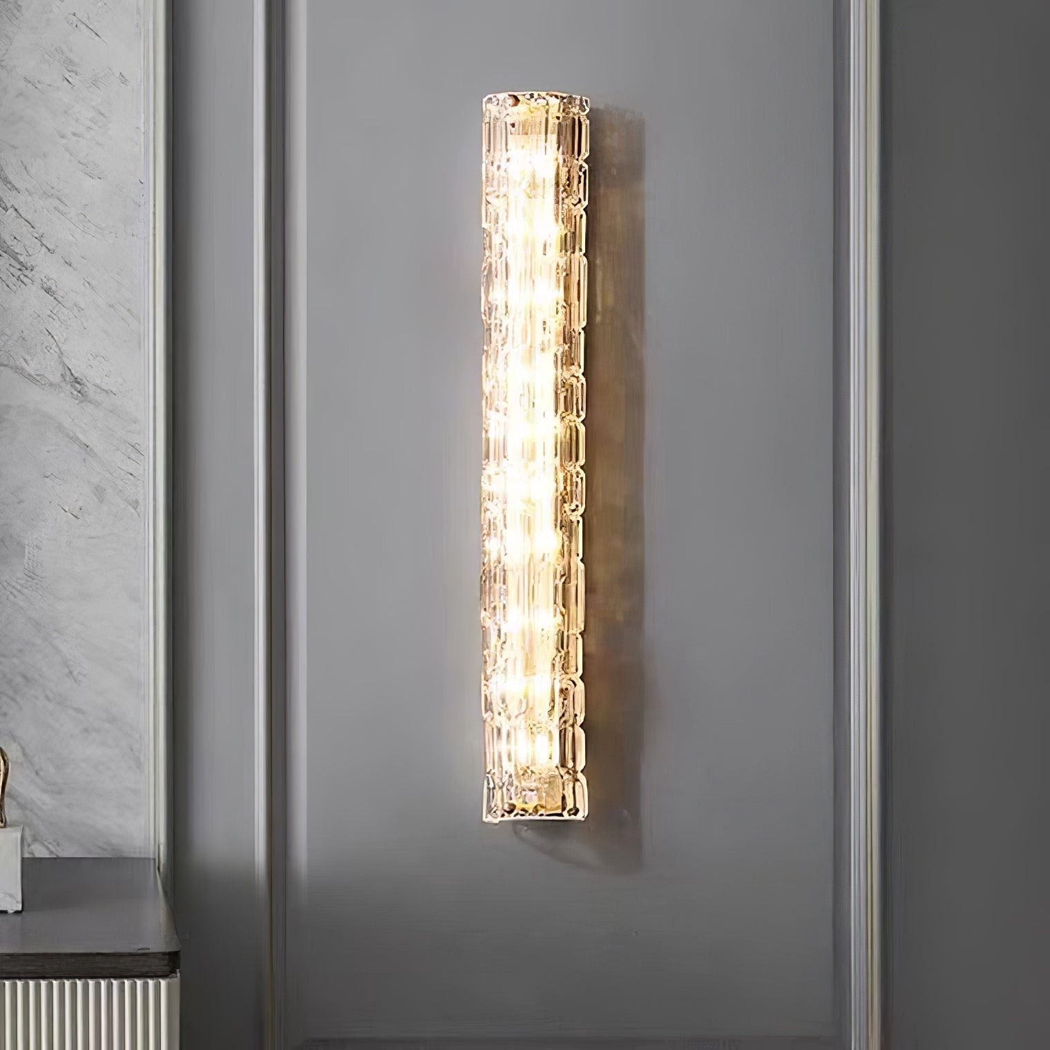 Bexley Brass Glass Glam Wall Lamp-Neutral Decor