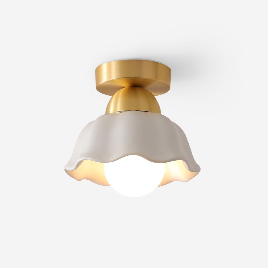 Caleno Ceiling Light Semi Flush Ceramic Gold Modern-Neutral Decor