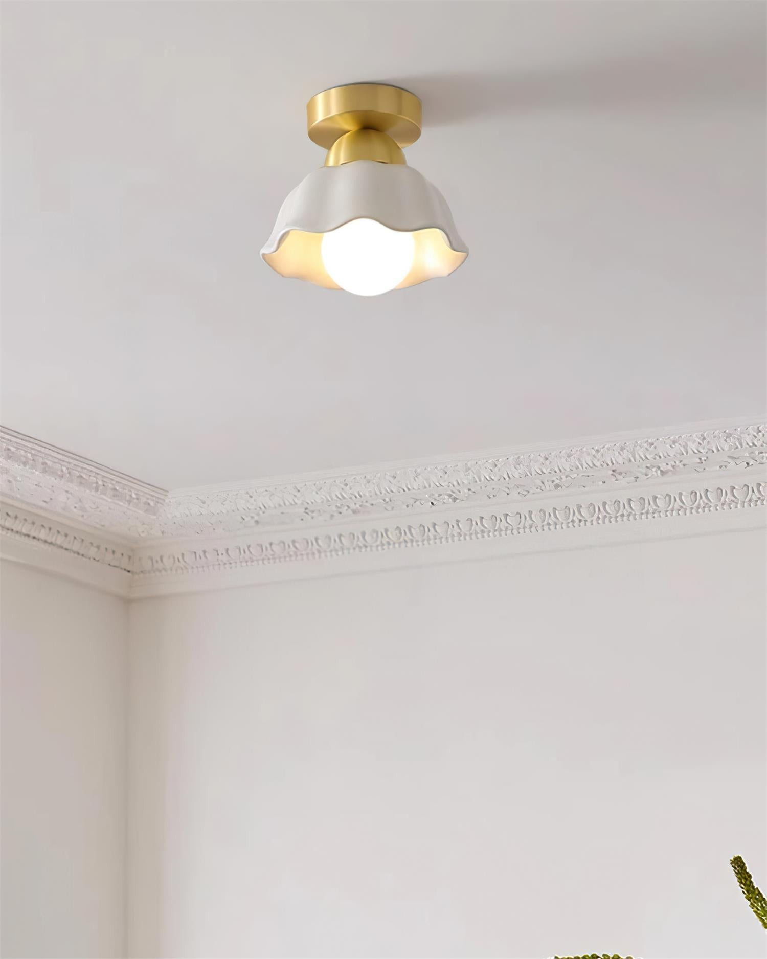 Caleno Ceiling Light Semi Flush Ceramic Gold Modern-Neutral Decor