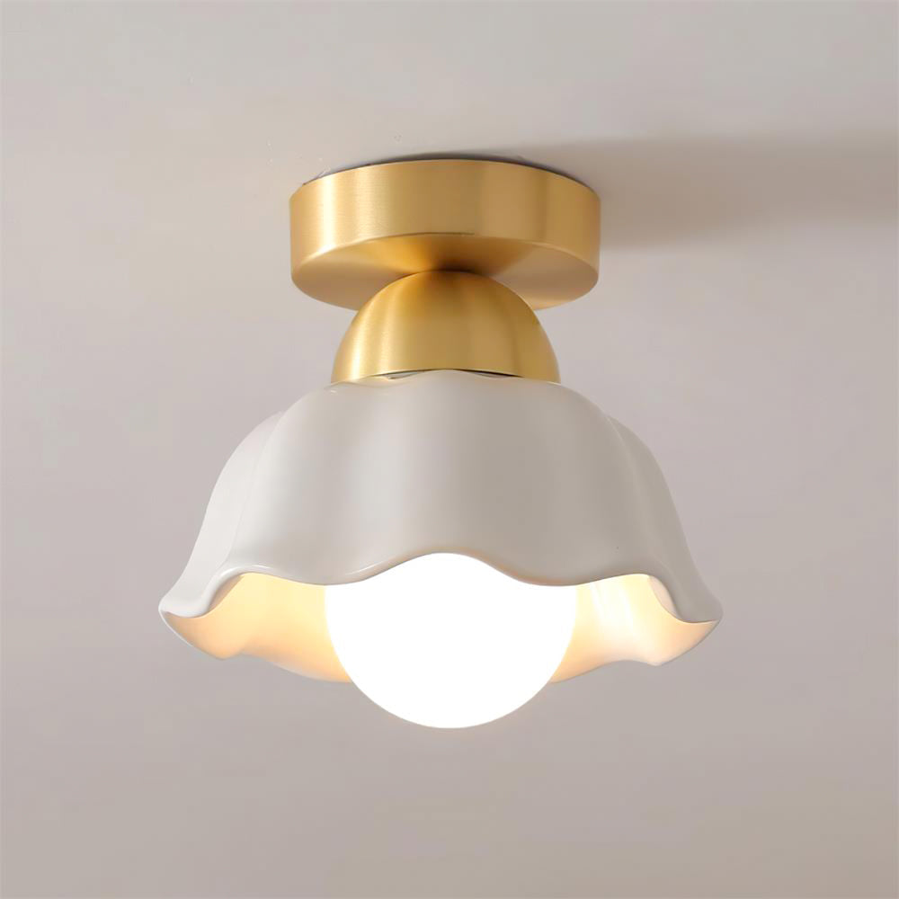 Caleno Ceiling Light Semi Flush Ceramic Gold Modern-Neutral Decor