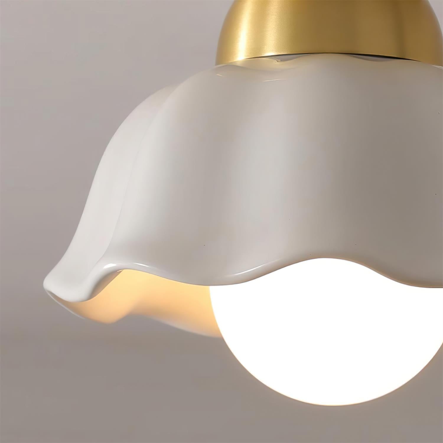 Caleno Ceiling Light Semi Flush Ceramic Gold Modern-Neutral Decor