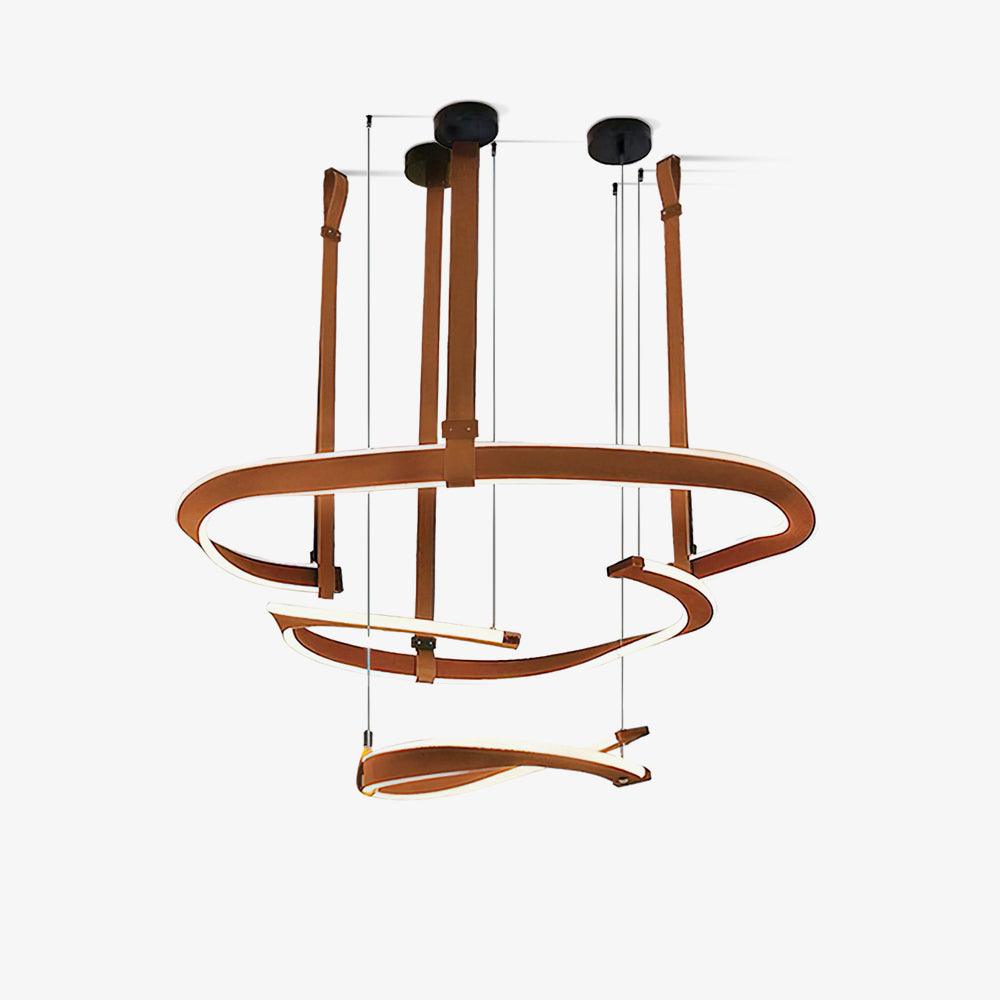 Cesorora Curved Artificial Leather Chandelier-Neutral Decor