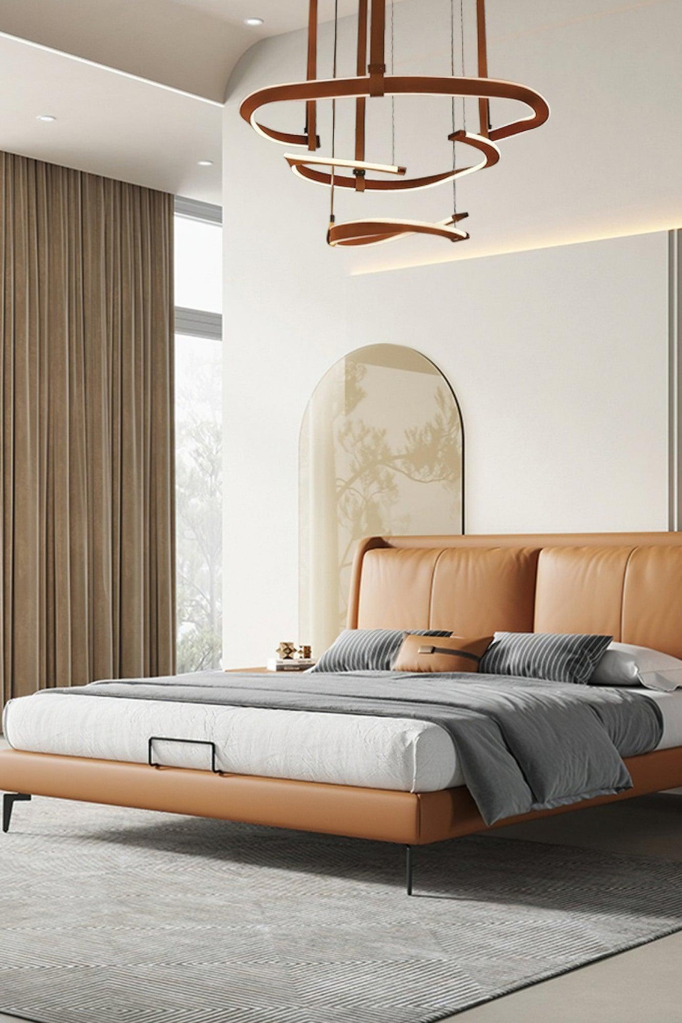 Cesorora Curved Artificial Leather Chandelier-Neutral Decor