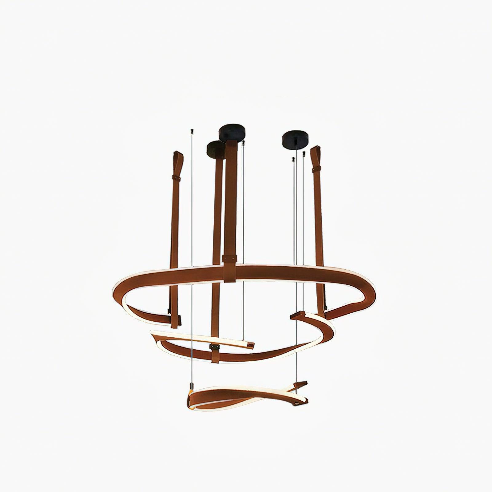 Cesorora Curved Artificial Leather Chandelier-Neutral Decor