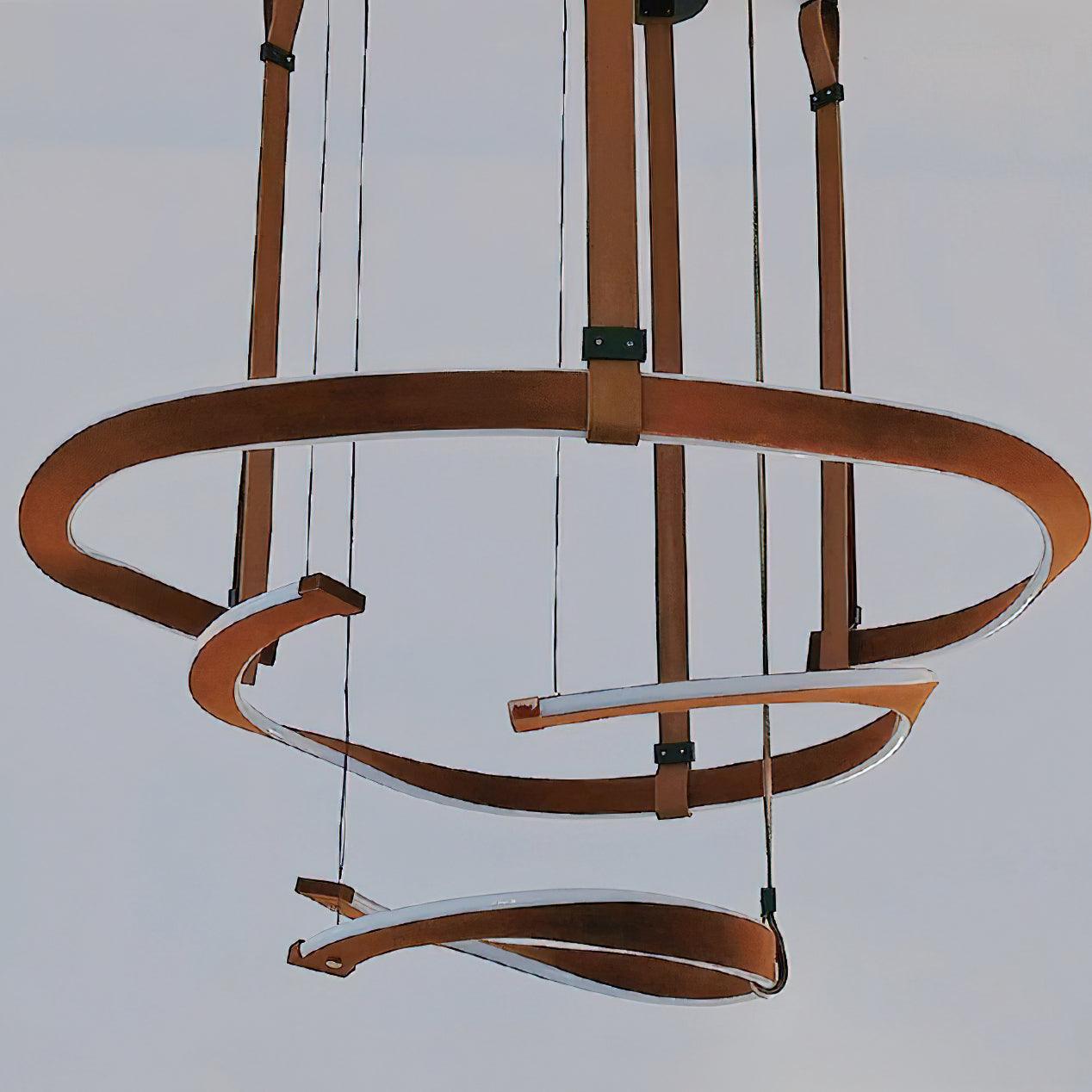 Cesorora Curved Artificial Leather Chandelier-Neutral Decor
