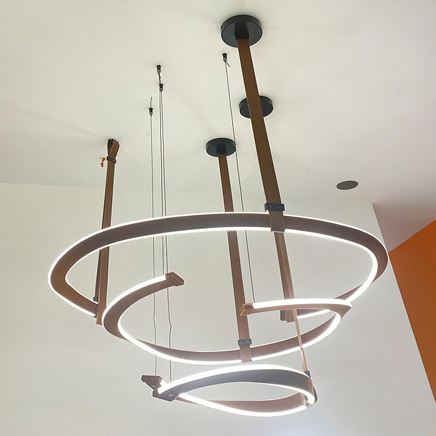 Cesorora Curved Artificial Leather Chandelier-Neutral Decor