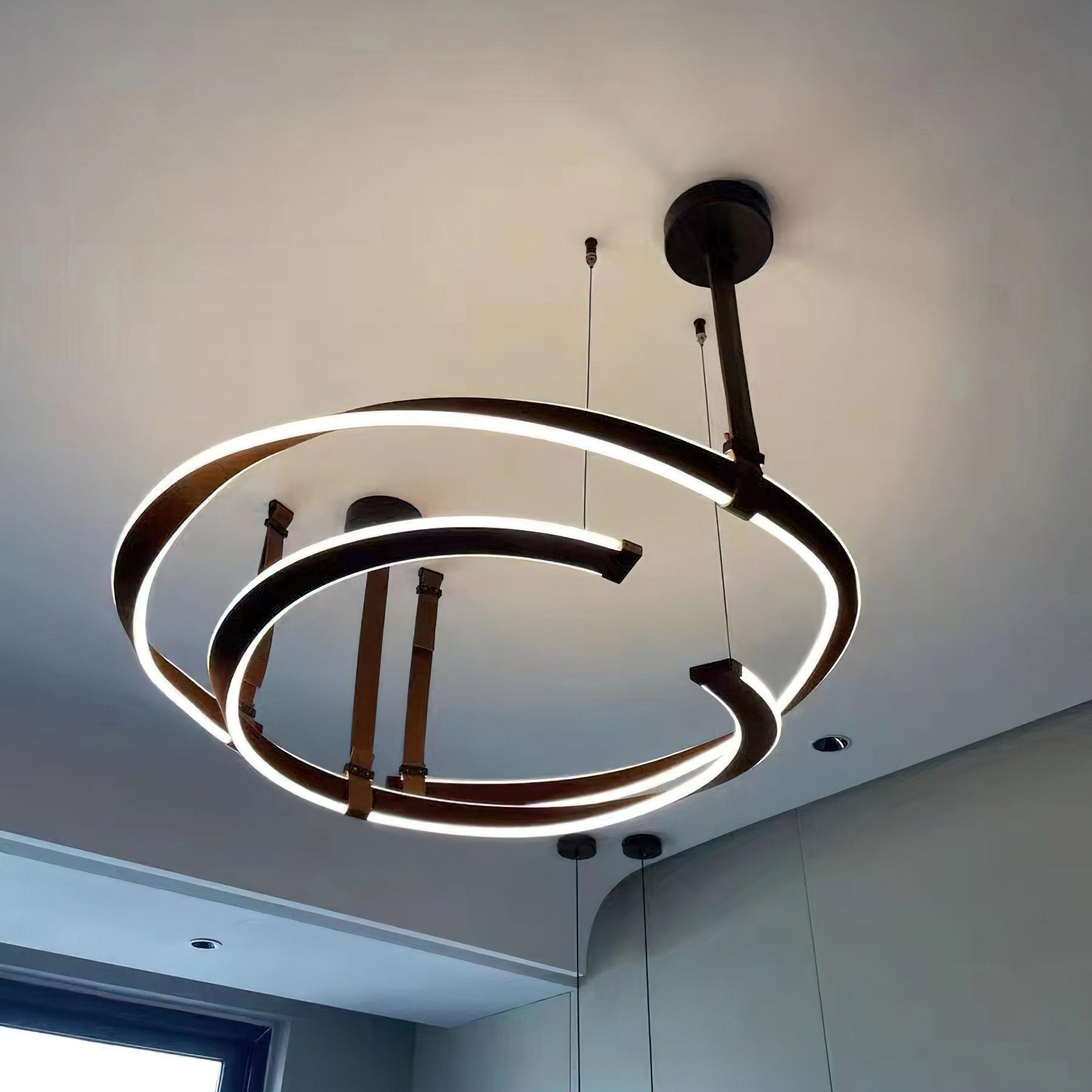 Cesorora Curved Artificial Leather Chandelier-Neutral Decor