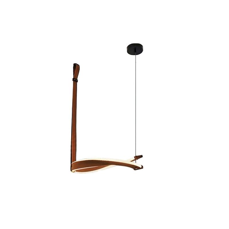 Cesorora Curved Artificial Leather Chandelier-Neutral Decor