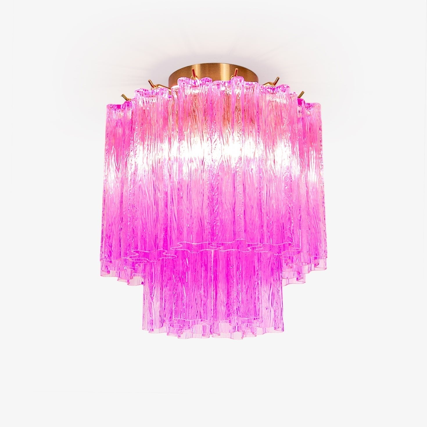 Aurora Ceiling Lamp Purple Murano Glass Tiered Flush Mount-Neutral Decor