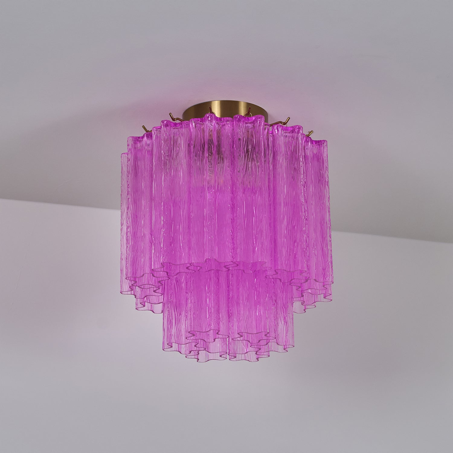 Aurora Ceiling Lamp Purple Murano Glass Tiered Flush Mount-Neutral Decor