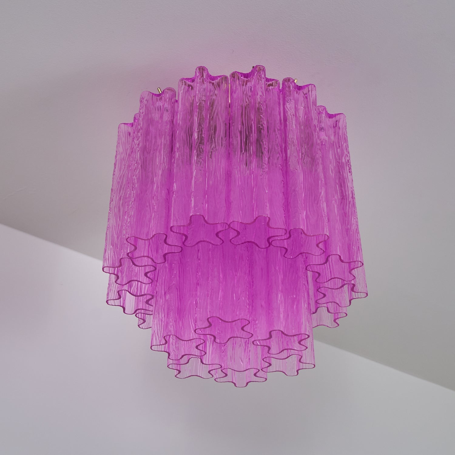 Aurora Ceiling Lamp Purple Murano Glass Tiered Flush Mount-Neutral Decor