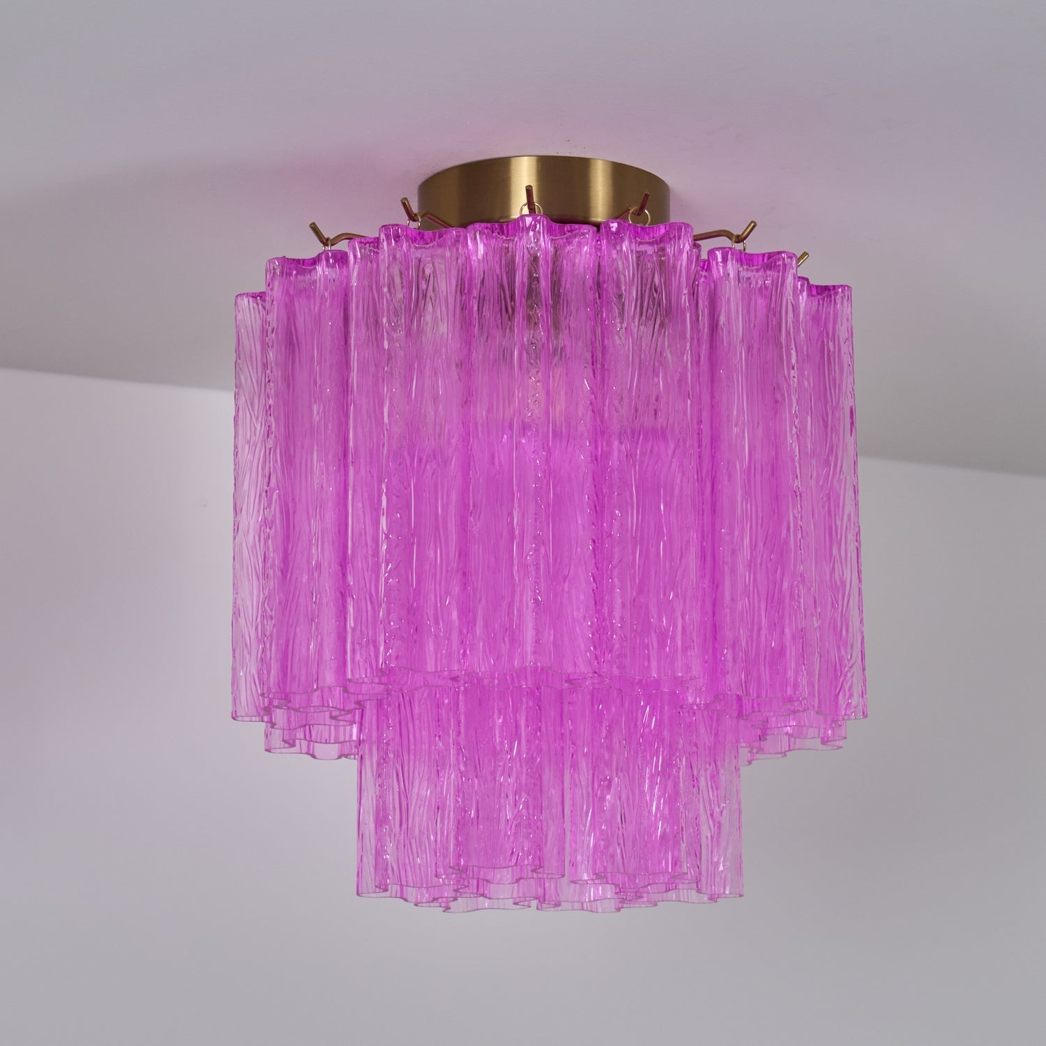Aurora Ceiling Lamp Purple Murano Glass Tiered Flush Mount-Neutral Decor