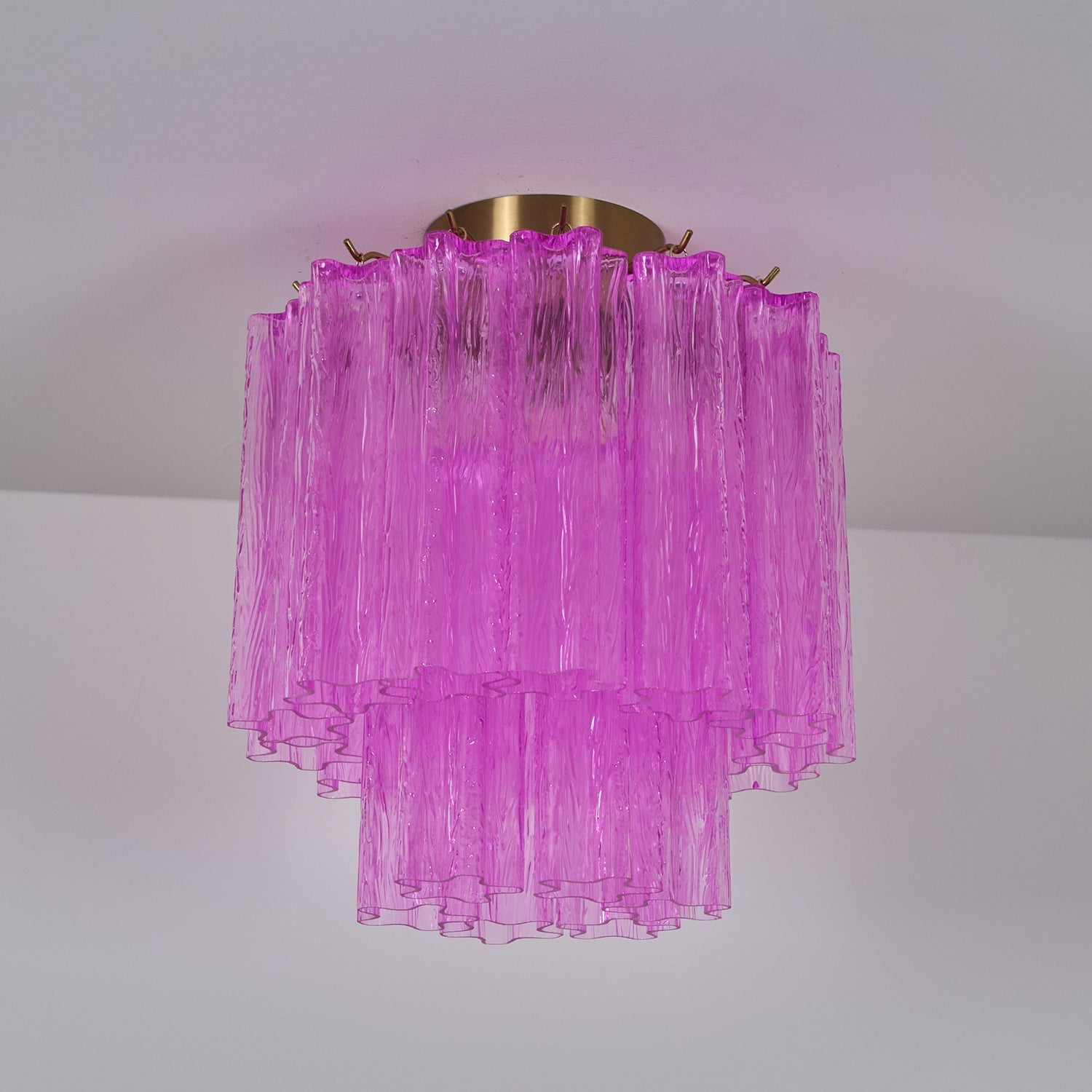 Aurora Ceiling Lamp Purple Murano Glass Tiered Flush Mount-Neutral Decor