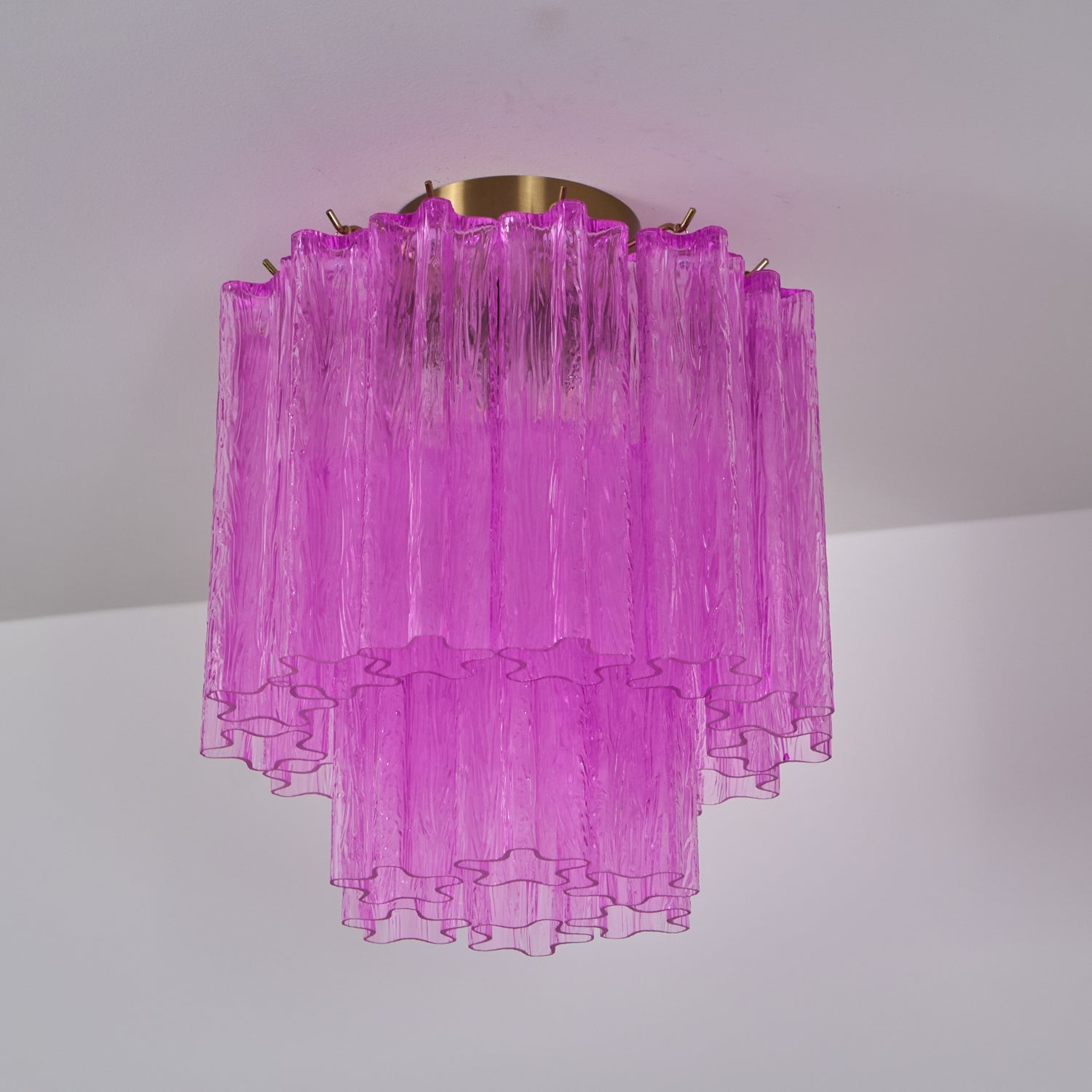 Aurora Ceiling Lamp Purple Murano Glass Tiered Flush Mount-Neutral Decor