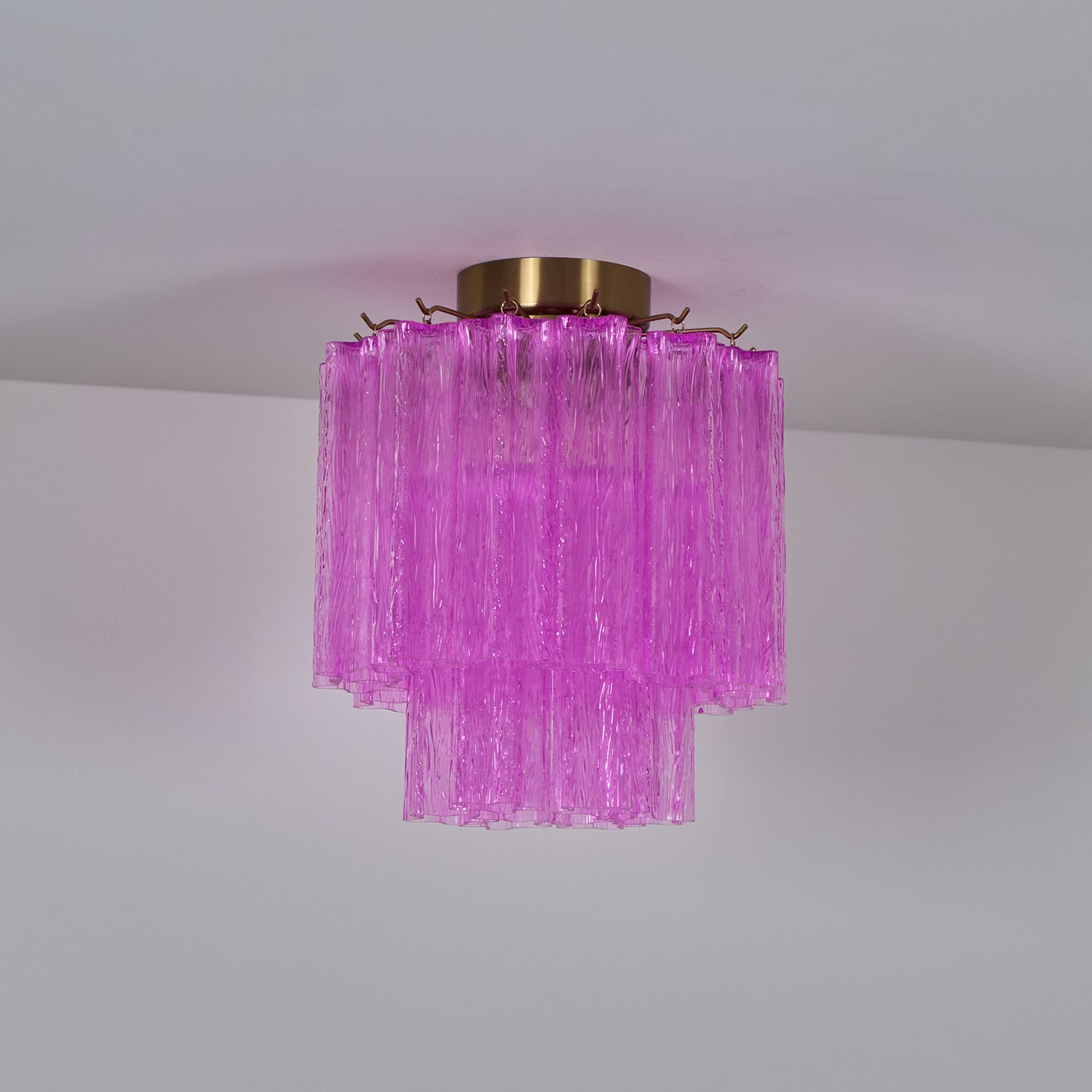 Aurora Ceiling Lamp Purple Murano Glass Tiered Flush Mount-Neutral Decor