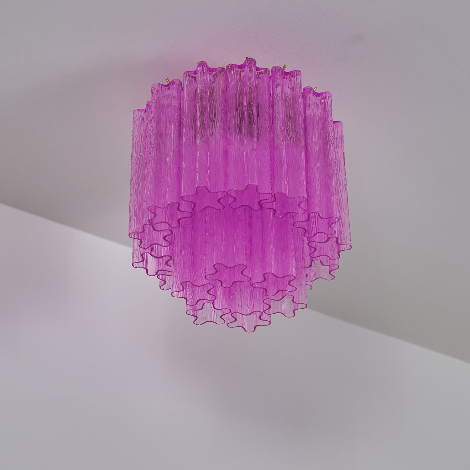 Aurora Ceiling Lamp Purple Murano Glass Tiered Flush Mount-Neutral Decor