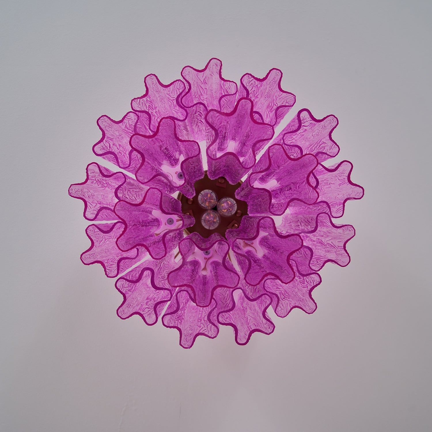 Aurora Ceiling Lamp Purple Murano Glass Tiered Flush Mount-Neutral Decor