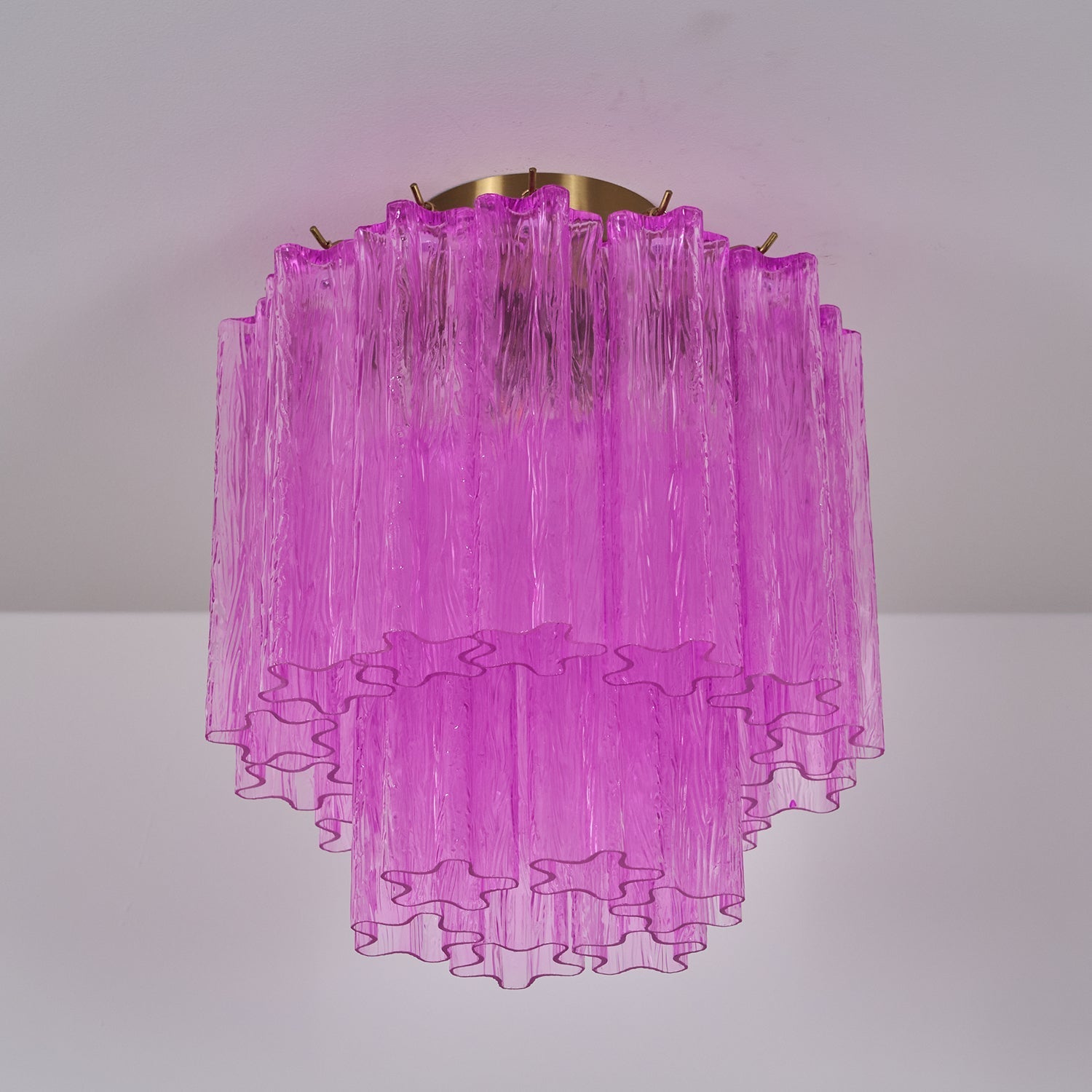Aurora Ceiling Lamp Purple Murano Glass Tiered Flush Mount-Neutral Decor